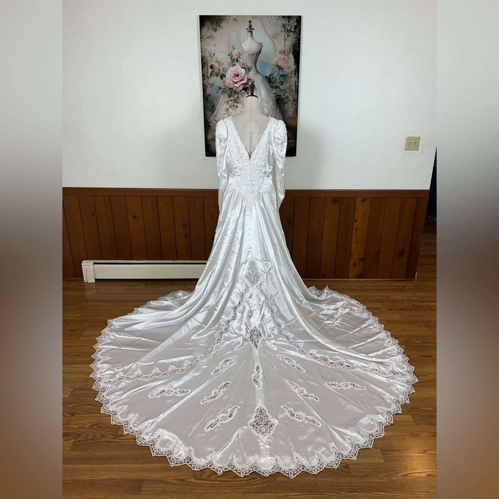 Vintage Gorgeous Vintage 90s Mary’s Bridal Satin Wedding Gown! Size 4XL / US 24-26 - 6 Thumbnail
