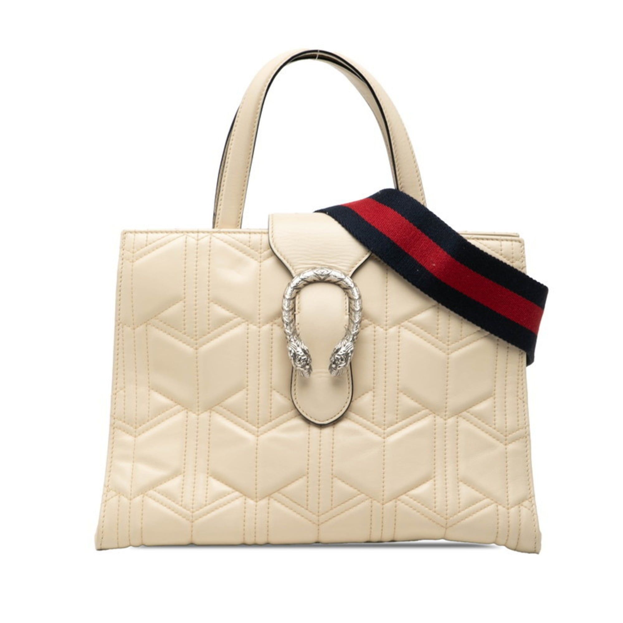 Gucci Gucci Dionysus Handbag/Shoulder Bag 2WAY 444073 White Leather Women's GUCCI Size ONE SIZE - 1 Thumbnail