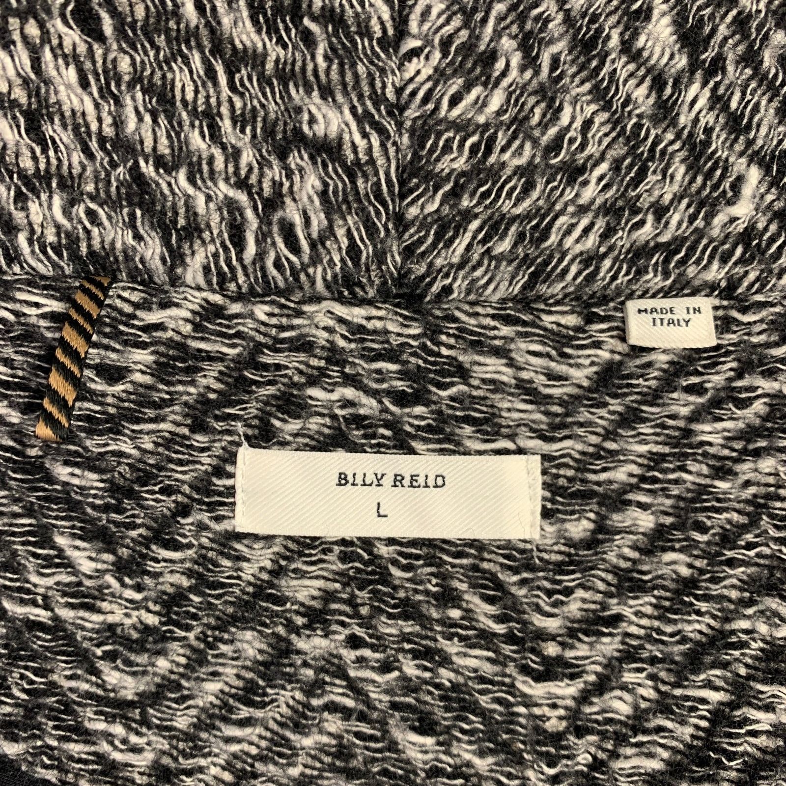 Billy Reid L Grey Black Wool Cotton Herringbone Belted Jacket Size L / US 10 / IT 46 - 5 Thumbnail