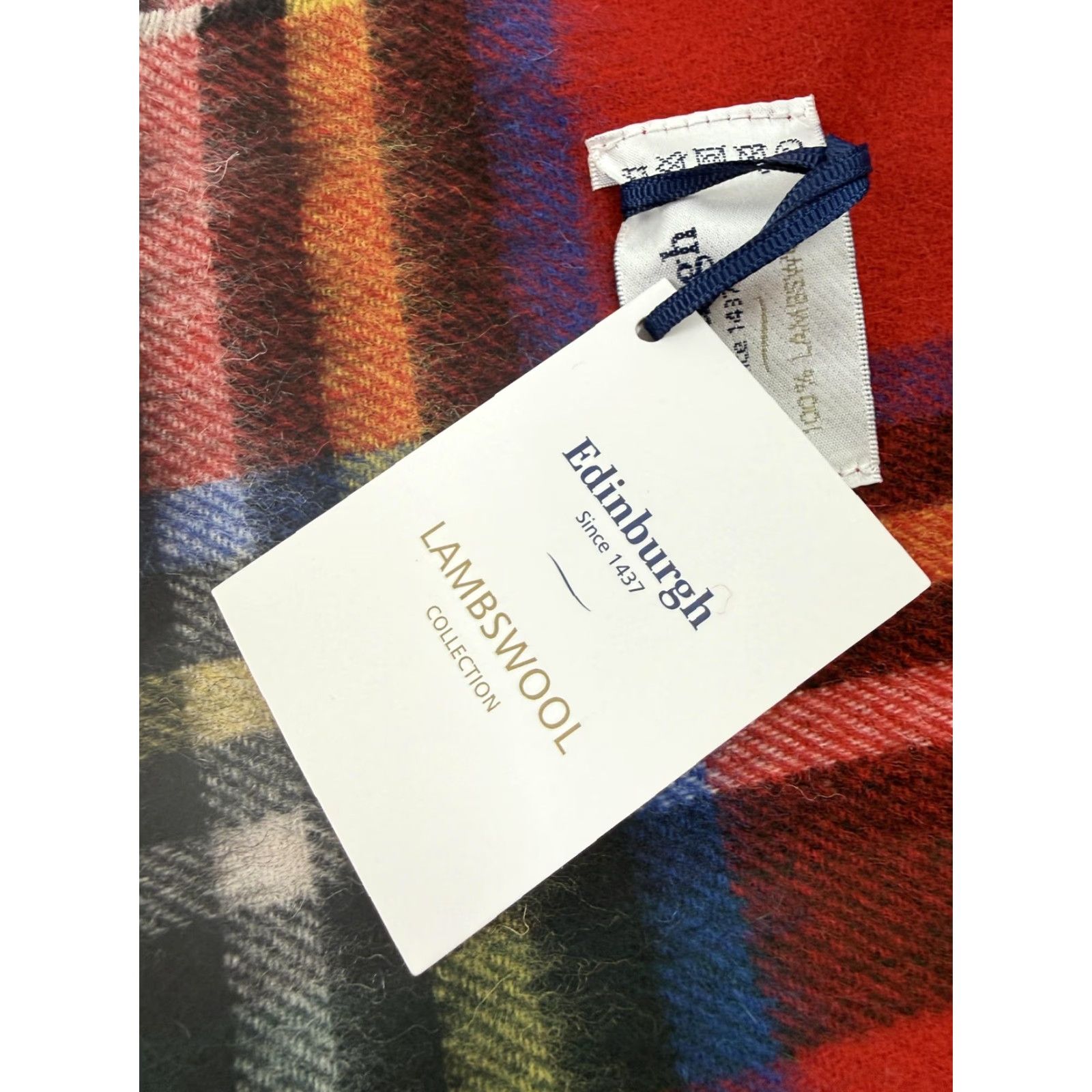 Vintage Edinburgh Scarf Mens One Size Red Stewart Royal Plaid Lambswool Fringe Winter Size ONE SIZE - 4 Thumbnail
