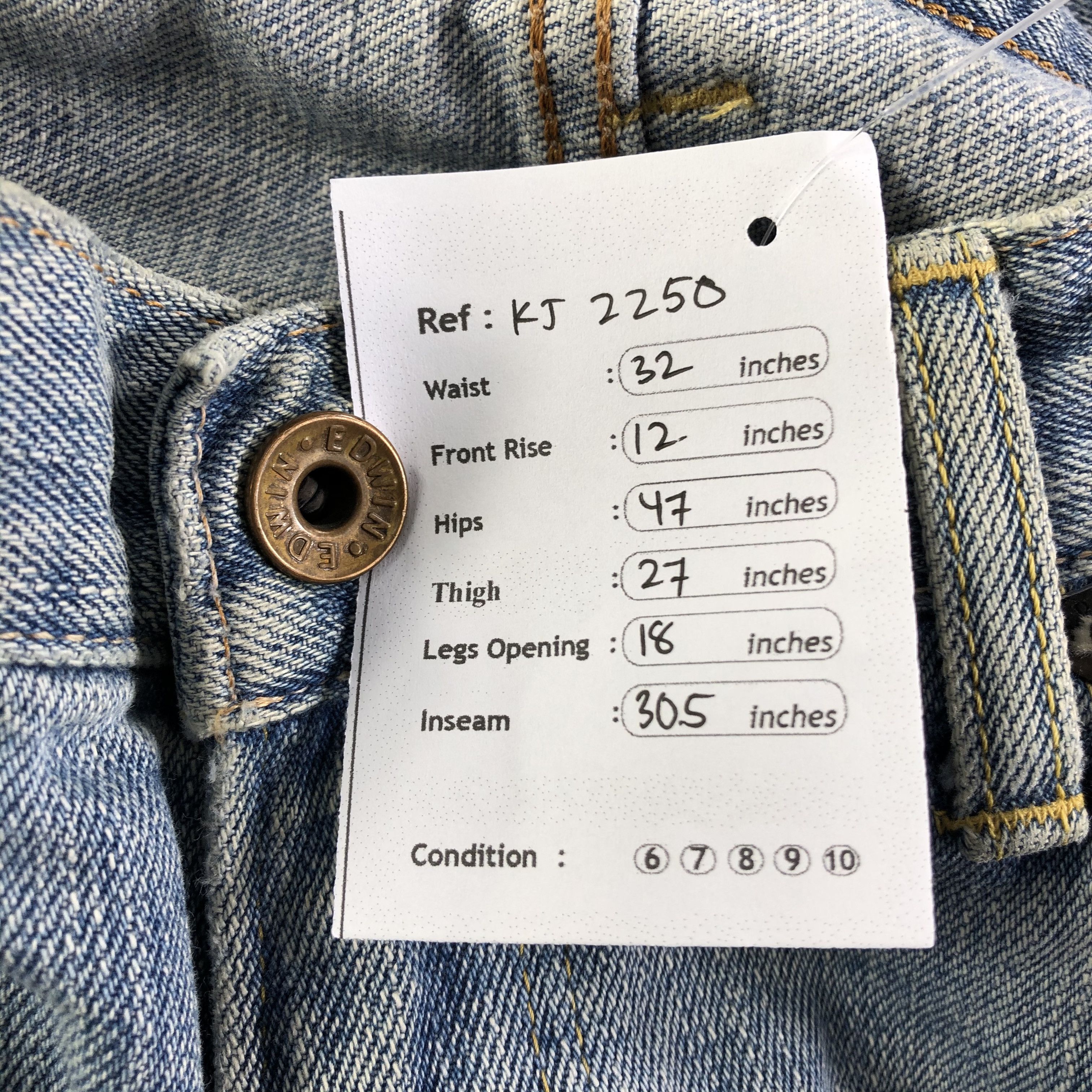 Edwin Edwin 505 Selvedge Jeans Redline Denim KJ2250 Size US 32 / EU 48 - 11 Thumbnail