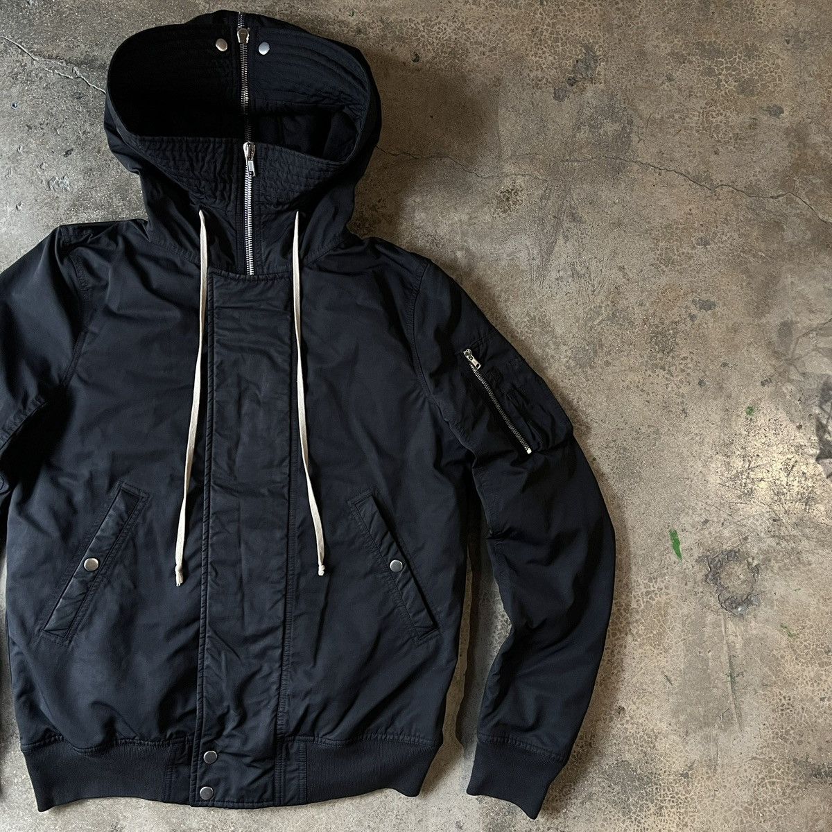 Rick Owens Drkshdw Rick Owens DRKSHDW Hooded Flight Bomber Jacket Size US M / EU 48-50 / 2 - 4 Thumbnail