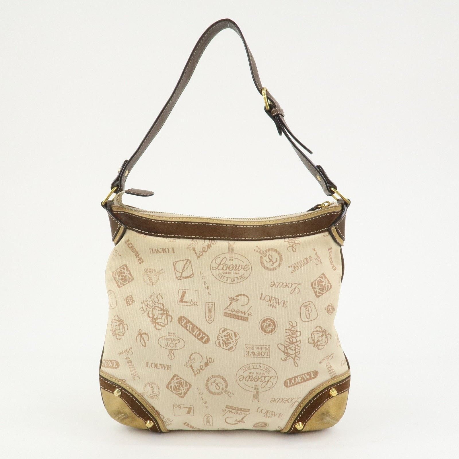 Loewe Loewe Anagram Canvas Suede Shoulder Bag Size ONE SIZE - 2 Thumbnail