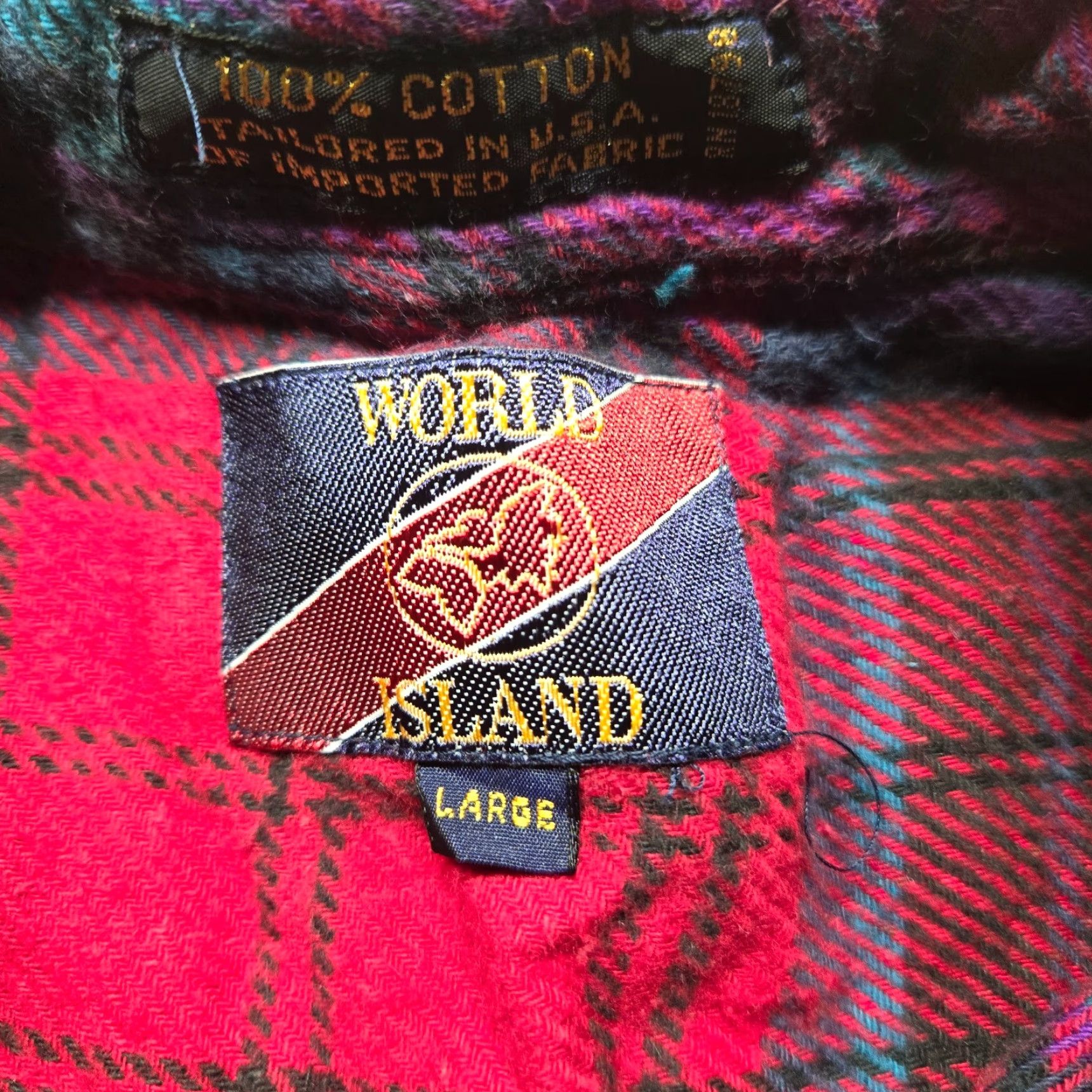 Vintage World Island Stockton By World Island Shirt Mens Plaid Flannel Red Button-Up Size L Clothing Size US L / EU 52-54 / 3 - 3 Thumbnail