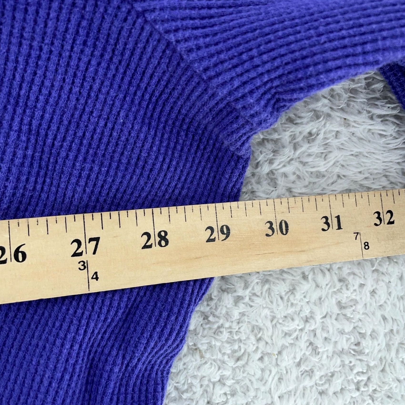 Vintage Woman Within Purple Waffle Knit Turtleneck Pullover Sweater 4X Raglan 3/4 Sleeve XS–3X? Size XXL / US 16-18 / IT 52-54 - 4 Thumbnail