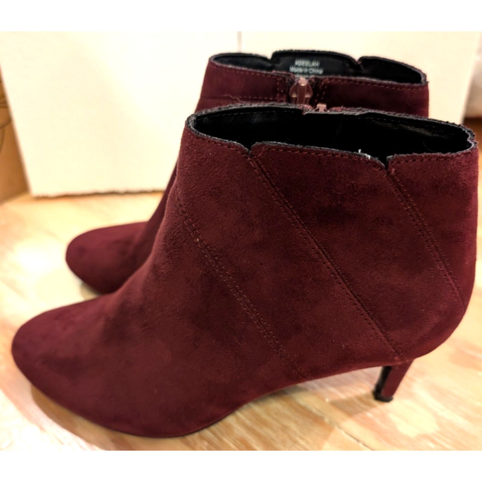 The Unbranded Brand Kelly & Katie Burgundy 6.5 Zip 2" Bootie Stiletto Heels Size US 6.5 / IT 36.5 - 4 Thumbnail