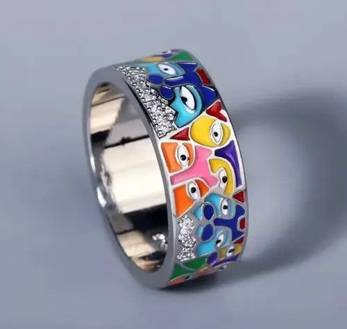 Japanese Brand × Jewelry × Vintage Creative Handmade Enamel Craft Ring Size ONE SIZE - 4 Thumbnail