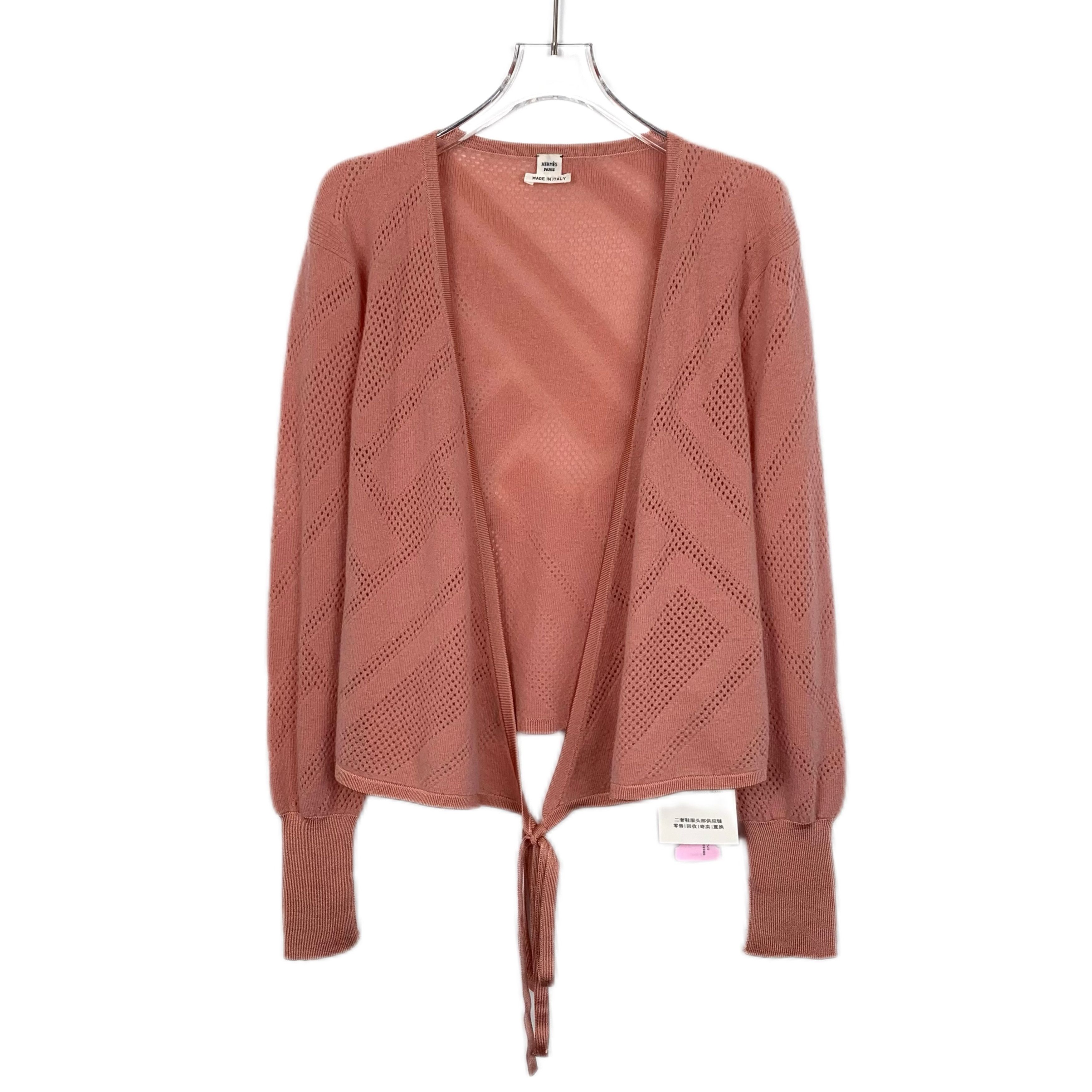 Hermes Hermès Paris Womens Open-Knit Cardigan With Tie Front Size XXS / US 00 / IT 34 - 1 Thumbnail