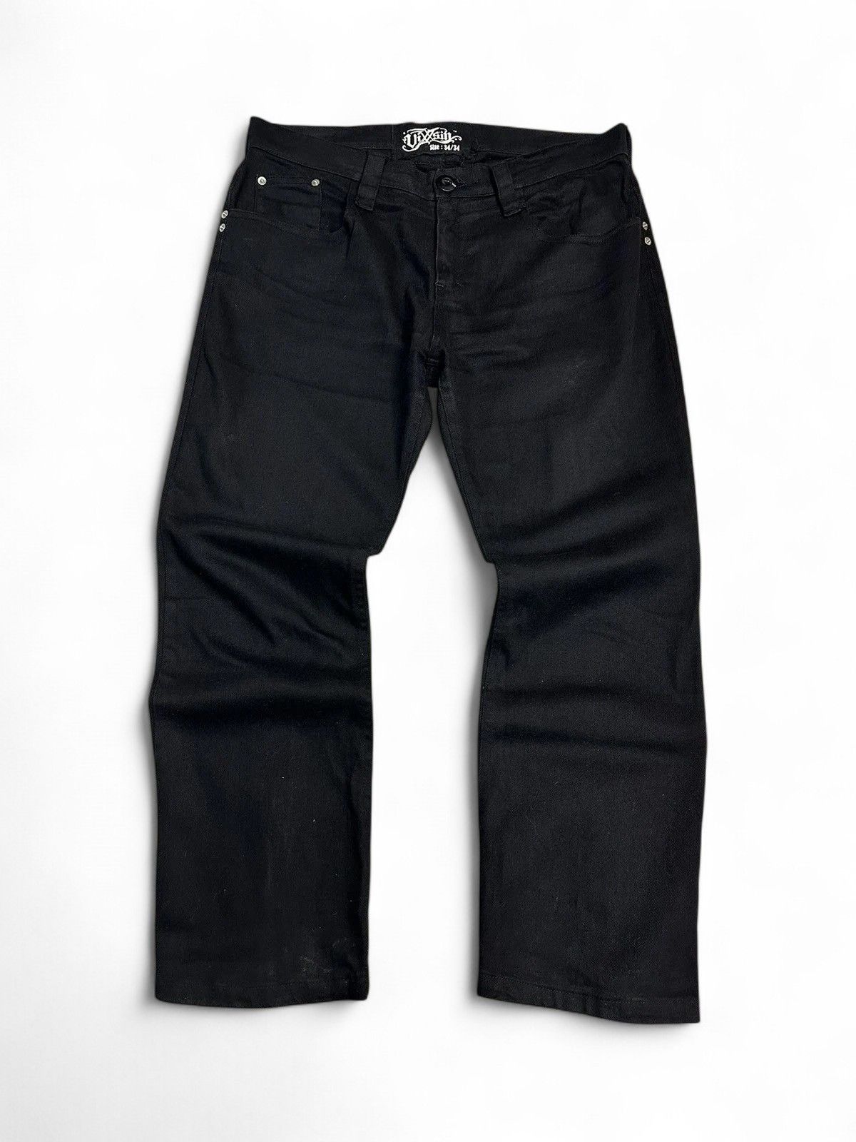 Gotcha Vixxsin Y2K Black Denim Pants Gothic Punk Streetwear Size US 34 / EU 50 - 3 Thumbnail