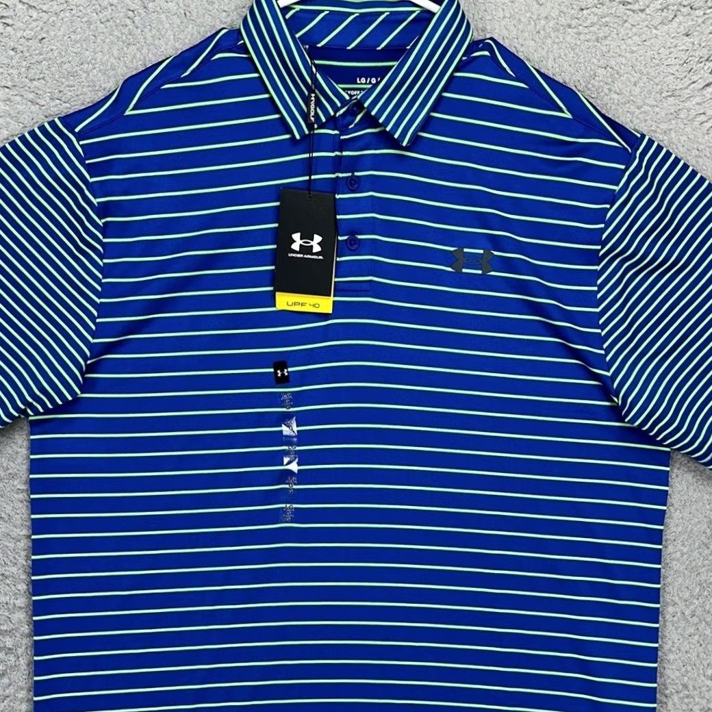 Under Armour Under Armour The Play Off Polo Shirt Mens Large Blue Green Pinstripe Rugby NEW Polo Shirt Mens Large Blue Green Pinstripe Rugby NEW Size US L / EU 52-54 / 3 - 2 Thumbnail