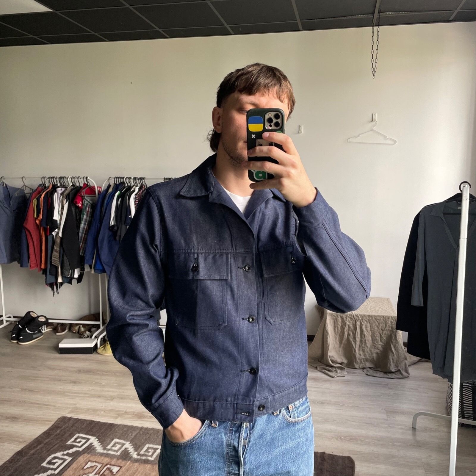 Le Laboureur Harpoon Sanforized Shrunk Vintage Chore Crop Jacket 9144AC Size US M / EU 48-50 / 2 - 4 Thumbnail