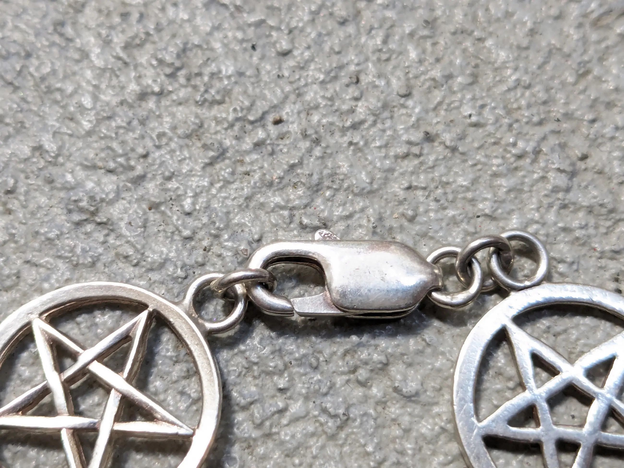 Sterling Silver × Vintage Vintage Sterling Silver Bracelet Star Pentagram Biker Punk Size ONE SIZE - 11 Thumbnail