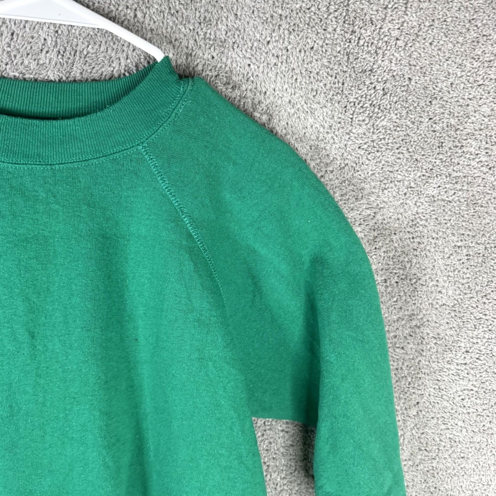 Vintage Solid Basic Sweatshirt Mens XL Green Fleece Crewneck Pullover Raglan USA Made Size US XL / EU 56 / 4 - 4 Thumbnail