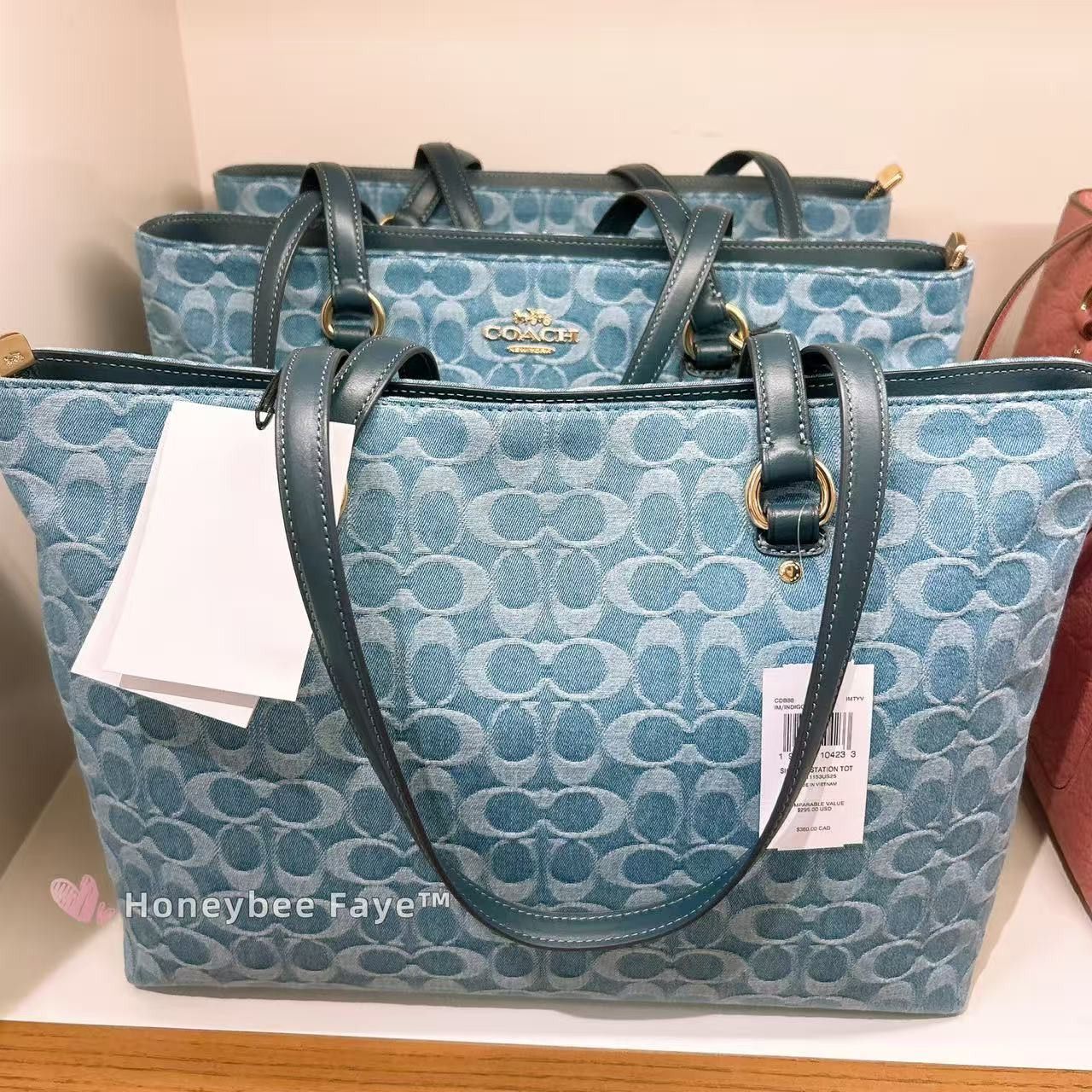 Coach Station Tote Bag In Signature Denim CDB88 Size ONE SIZE - 3 Thumbnail