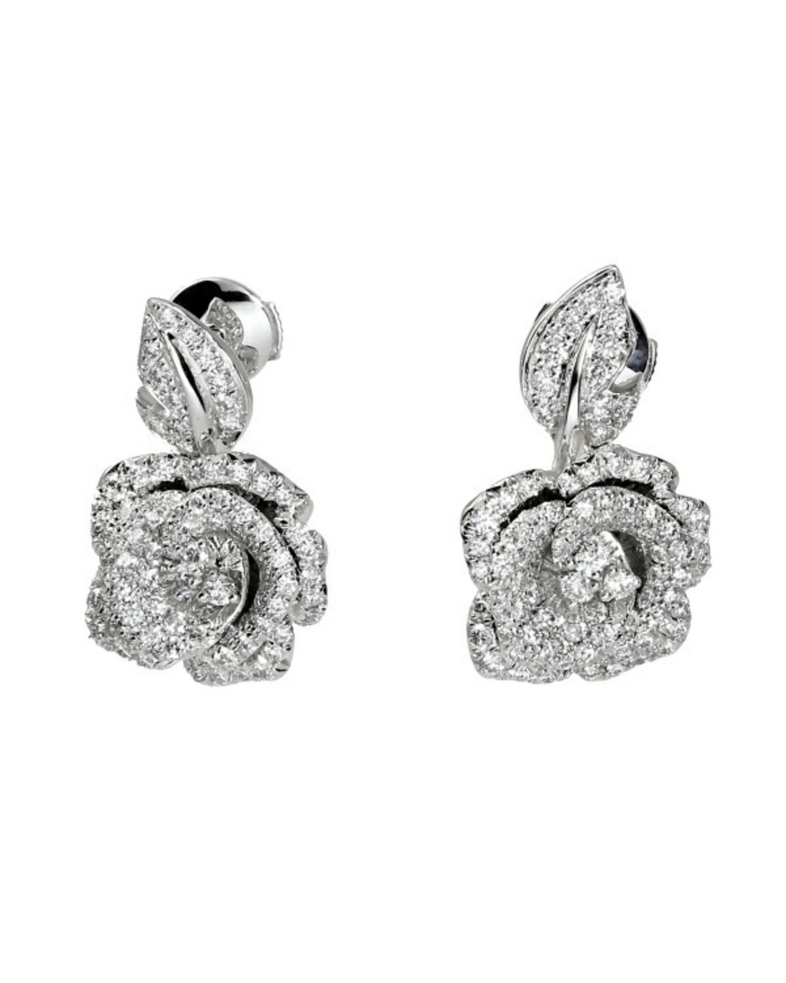 image of Christian Dior White Gold Stud Earrings in Silver, Women's