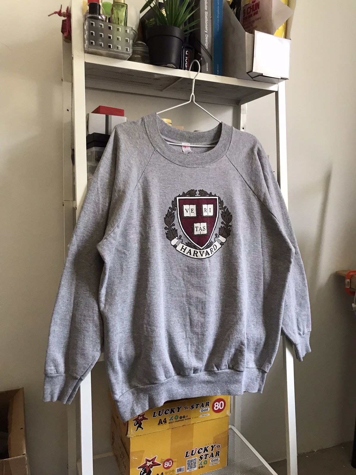 Vintage STEAL🔥 VINTAGE HARVARD Boxy Sweatshirt 🔥 Size XL / US 12-14 / IT 48-50 - 3 Thumbnail