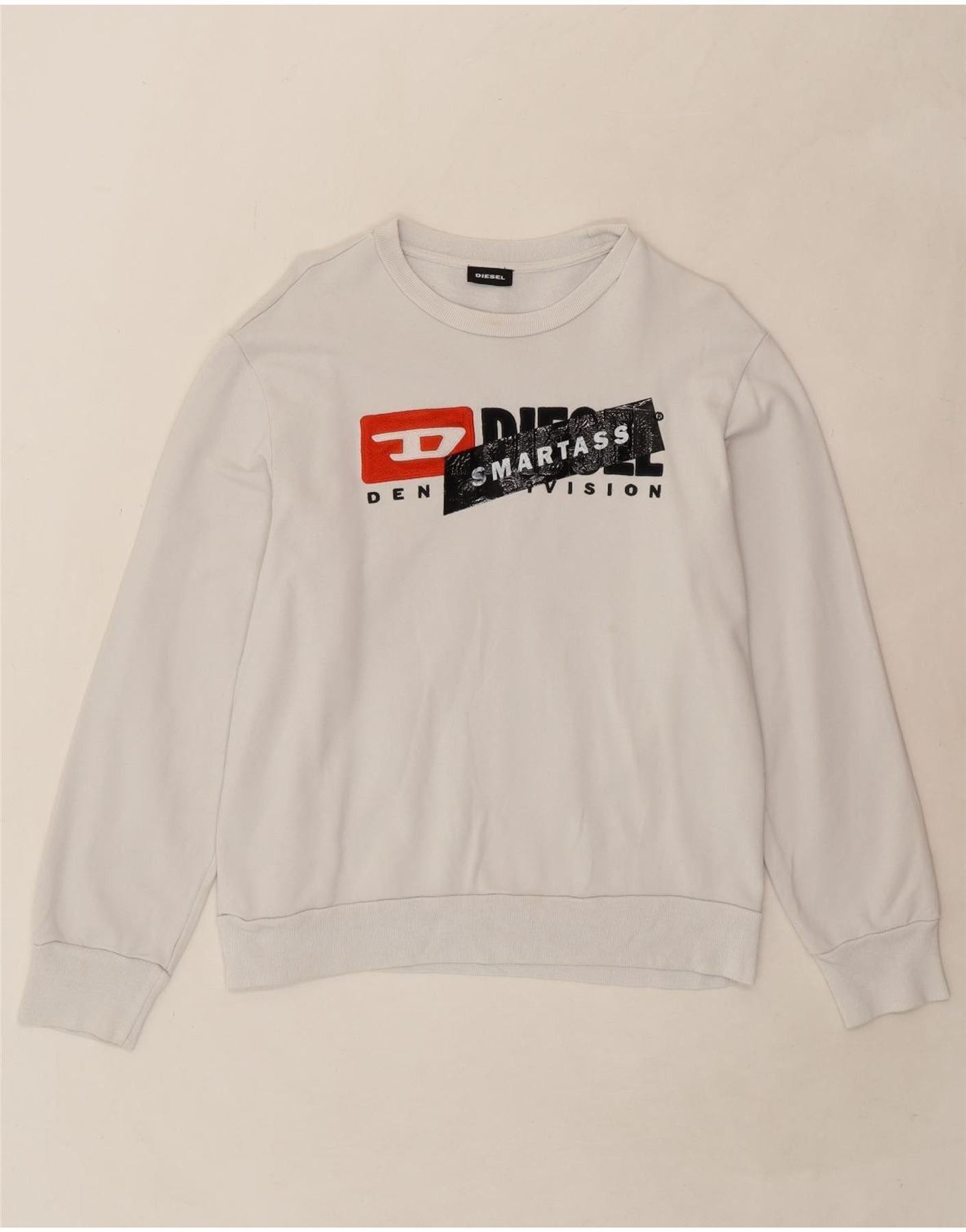 Diesel Boys Graphic Sweatshirt Jumper 13-14 Years White Cotton Size S / US 4 / IT 40 - 1 Thumbnail