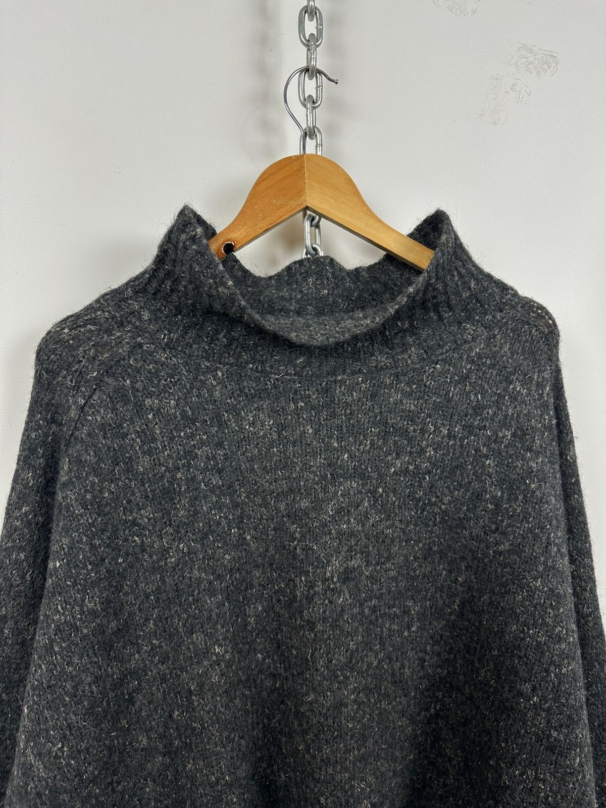 Rundholz Rundholz Wool/Alpaca/Linen Gray Oversized High Neck Sweater Size M / US 6-8 / IT 42-44 - 11 Thumbnail