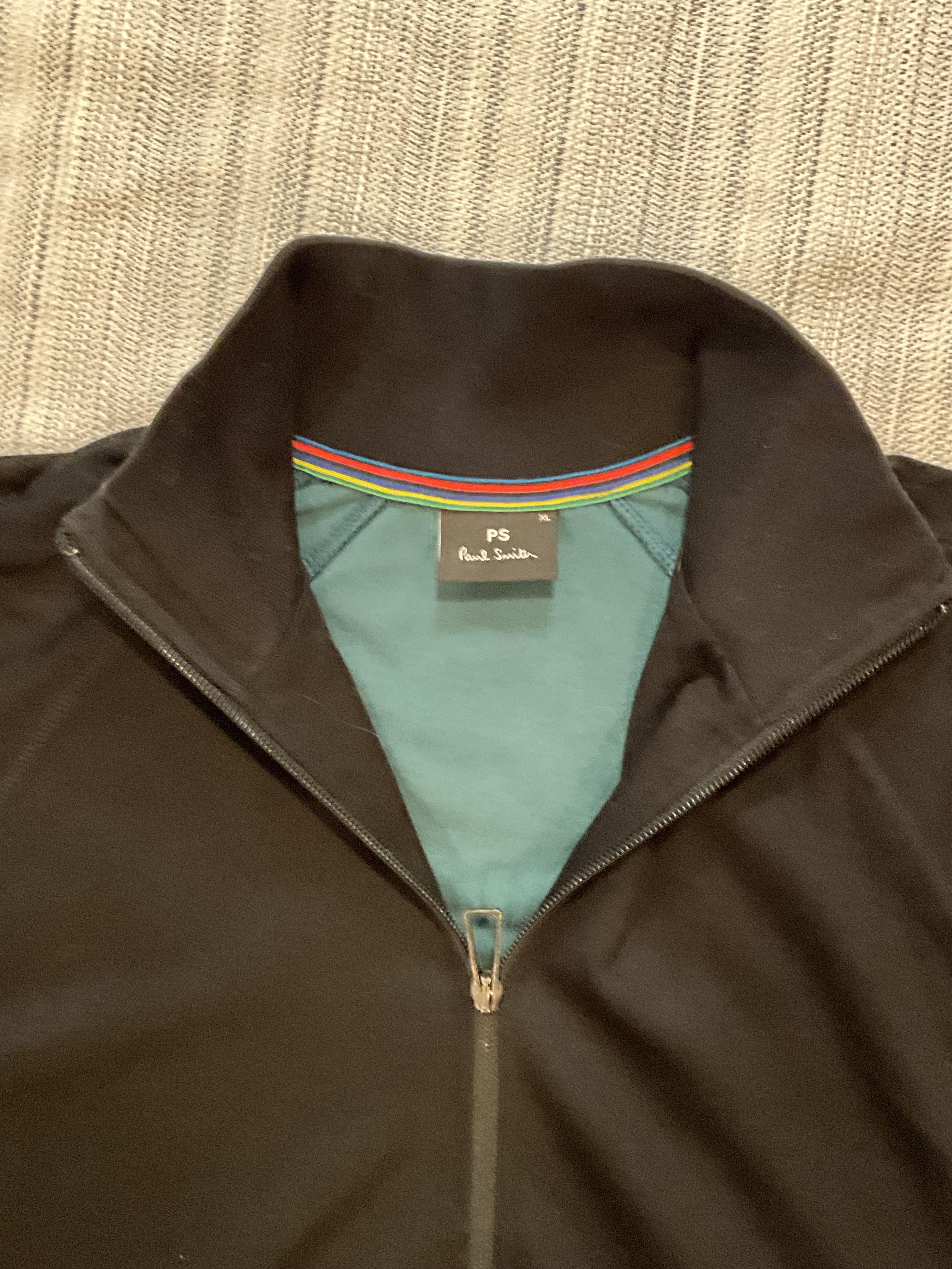 Paul Smith Paul Smith Black Artist Stripe Trim Zip Track Jacket Size US XL / EU 56 / 4 - 11 Thumbnail