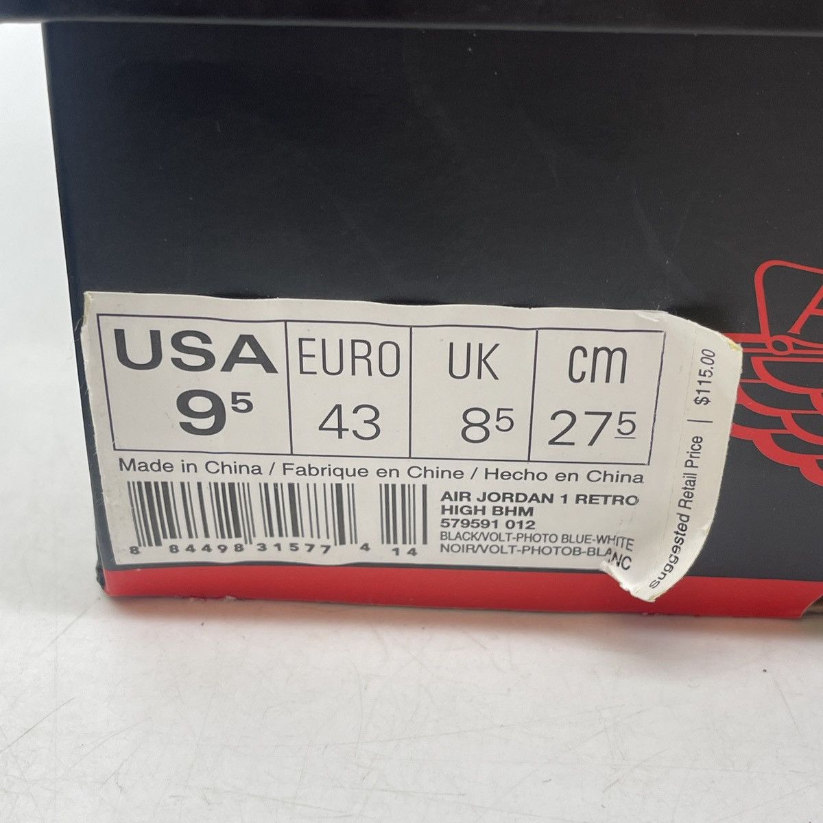 Jordan Brand Air Jordan 1 high BHM Size US 9.5 / EU 42-43 - 9 Thumbnail