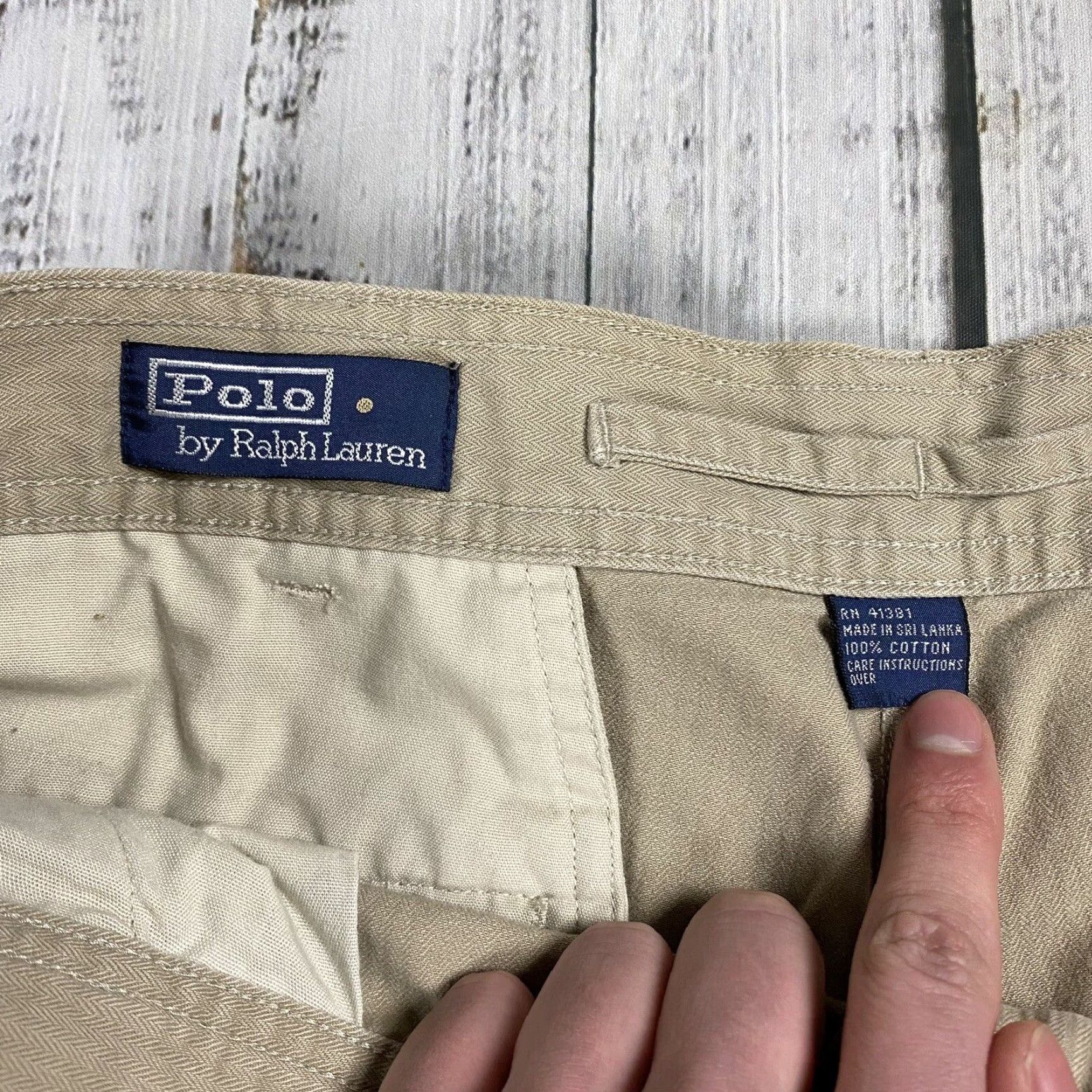 Polo Ralph Lauren VINTAGE Polo Ralph Lauren Cargo Pants Men 38 Herringbone Twill Khaki Military 90s Classic Size US M / EU 48-50 / 2 - 2 Thumbnail