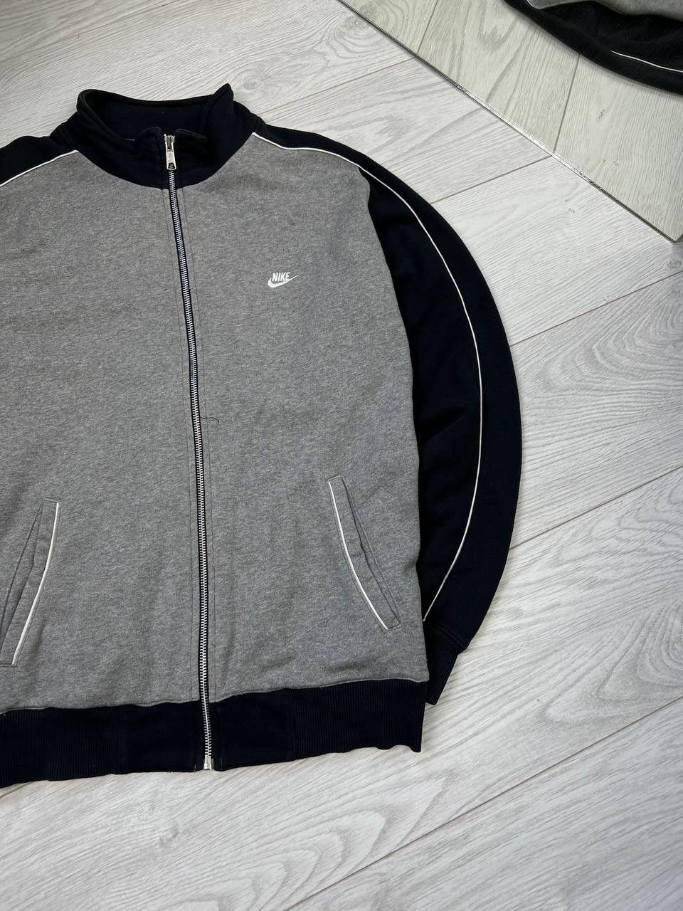 Nike × Vintage Vintage 90’s Nike Jacket Cotton Big Logo Embroidered FullZIP Size US M / EU 48-50 / 2 - 4 Thumbnail