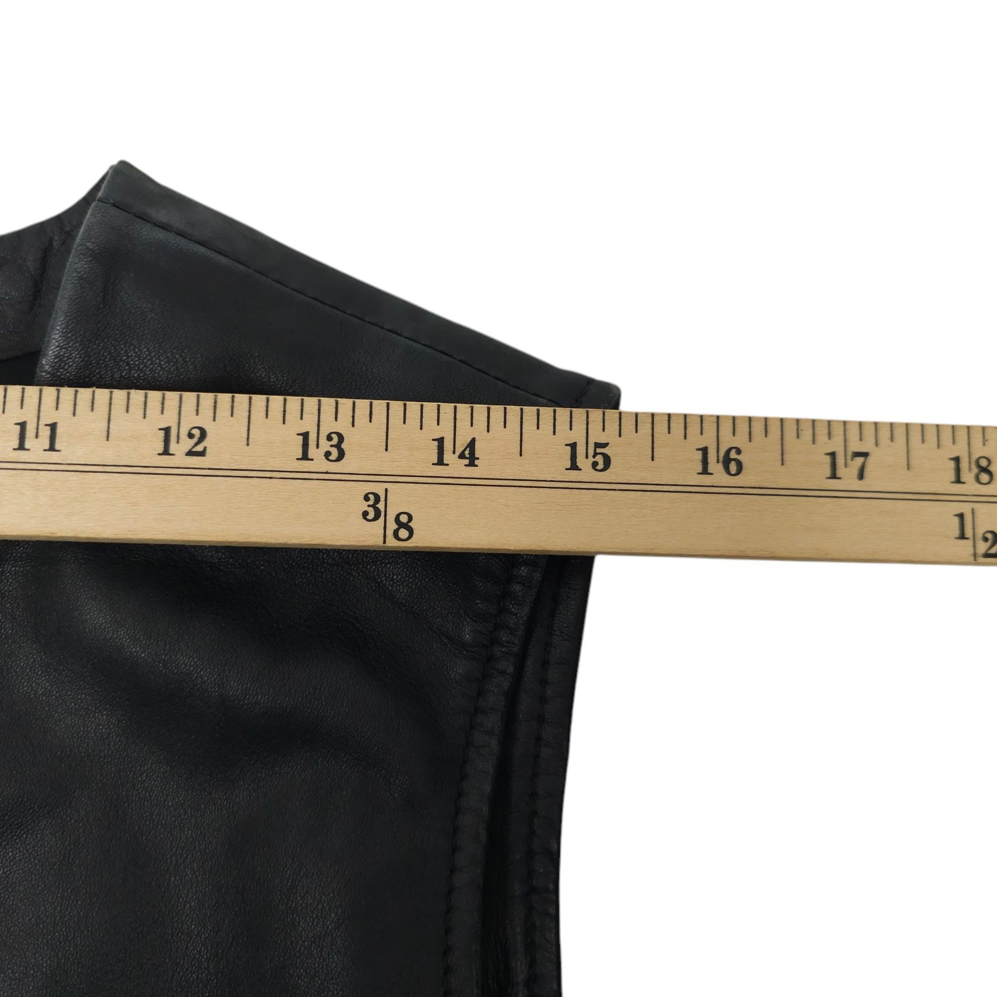Other Saguaro Black Leather Vest Womens Size L Placket Covered Zip Size L / US 10 / IT 46 - 15 Thumbnail