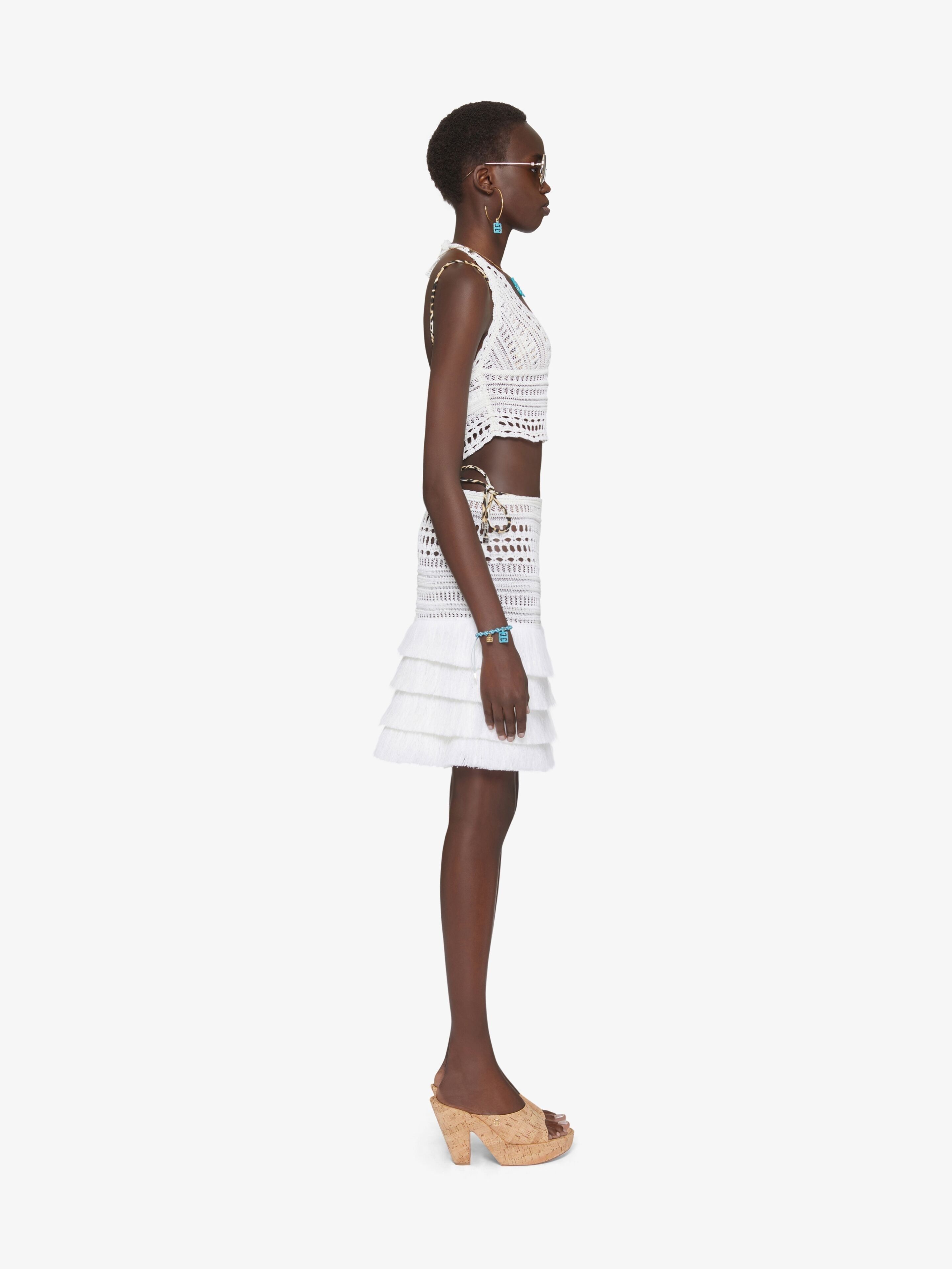 Givenchy o1srvl11e0825 Crochet Skirt in White Size 26" / US 2 / IT 38 - 3 Thumbnail