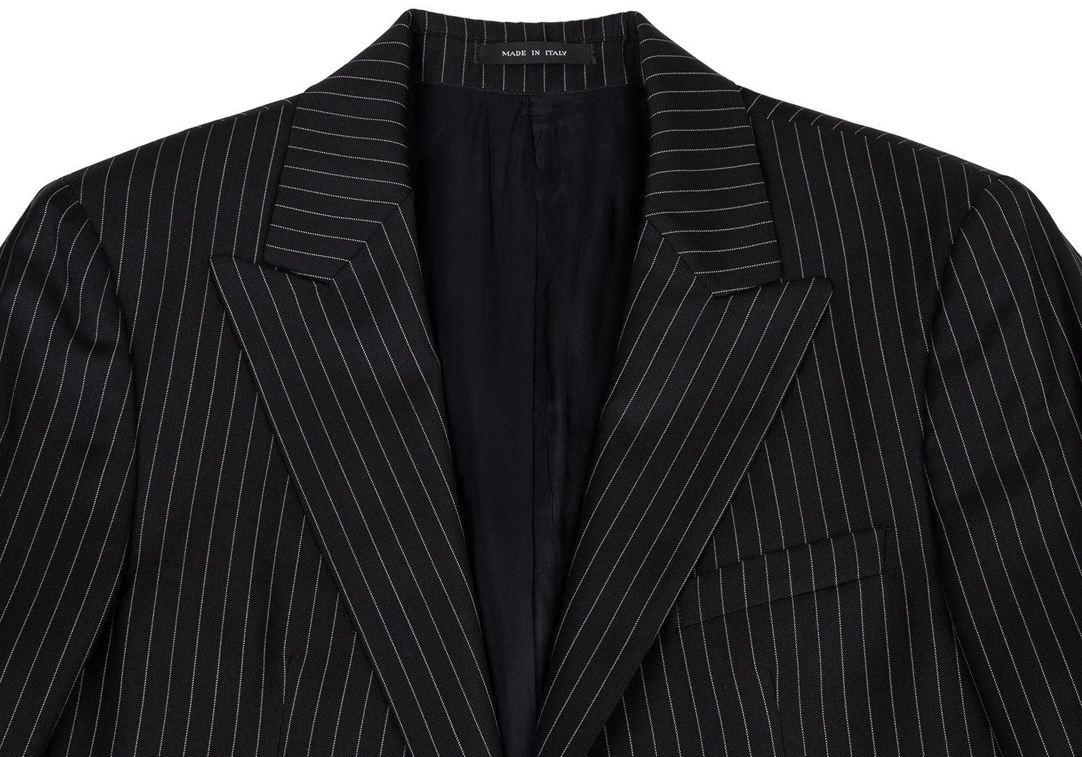 Emporio Armani Stripe Wool Jacket in Black Size 50 Size US M / EU 48-50 / 2 - 2 Thumbnail