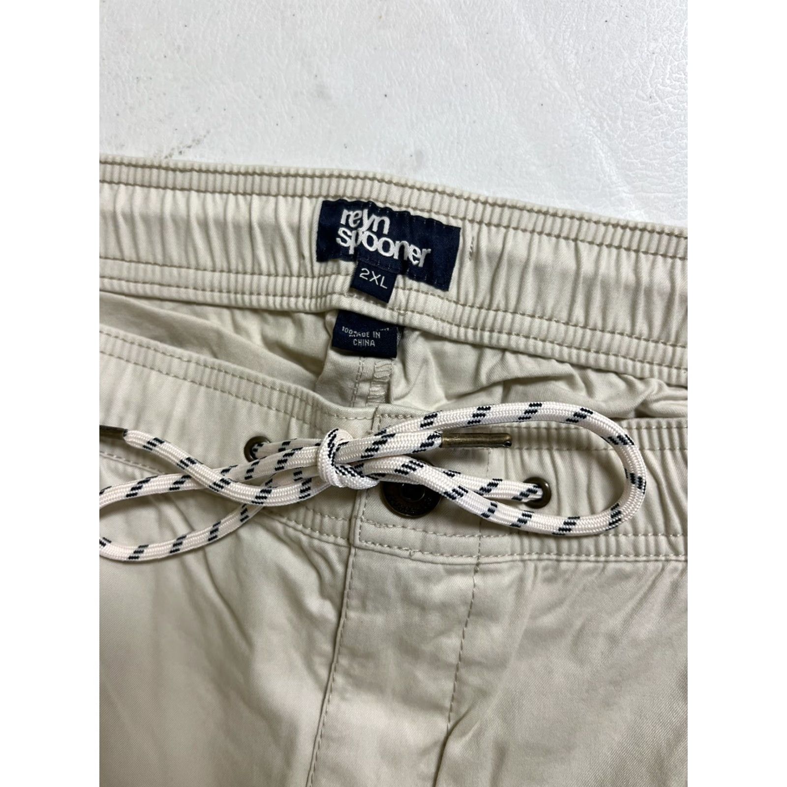Reyn Spooner Reyn Spooner Solid Beach Twill Chino Drawstring Pants Men’s 2XL Tan Navy Blue Beach Chino Pants Mens Regular 2XL Size US 39 - 4 Thumbnail