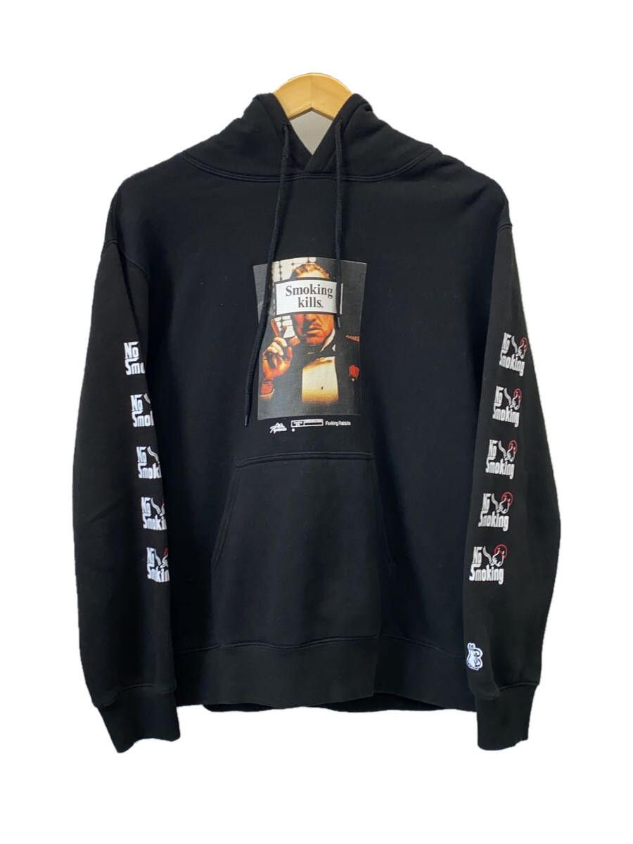 image of Fr2 Parkas Cotton Hooded Pullover Photo Print Patch Pocket Black, Men's (Size Medium)