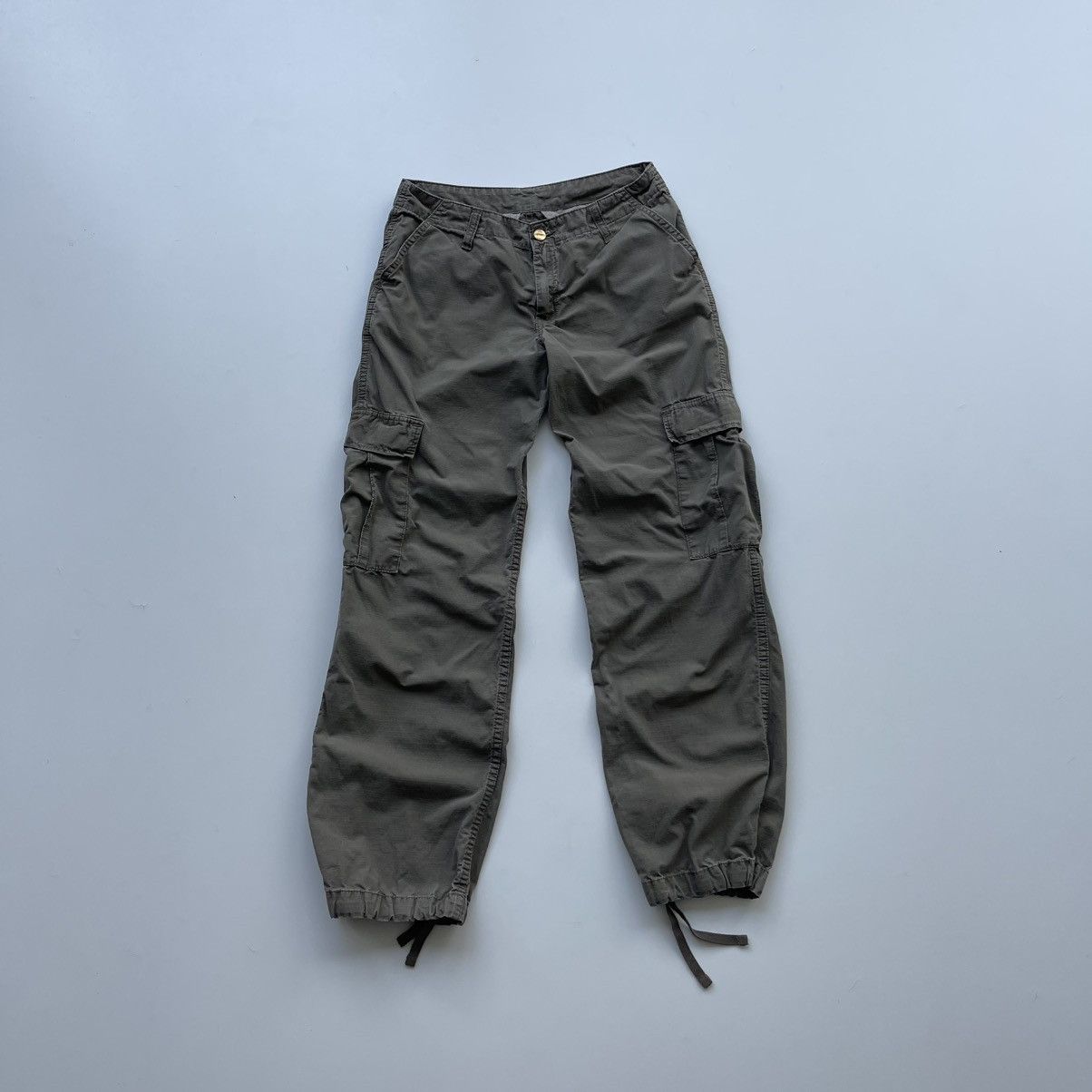 Carhartt Wip Carhartt WIP W’ Regular Cargo Baggy Pants Washed Olive Y2K Size US 27 - 1 Thumbnail