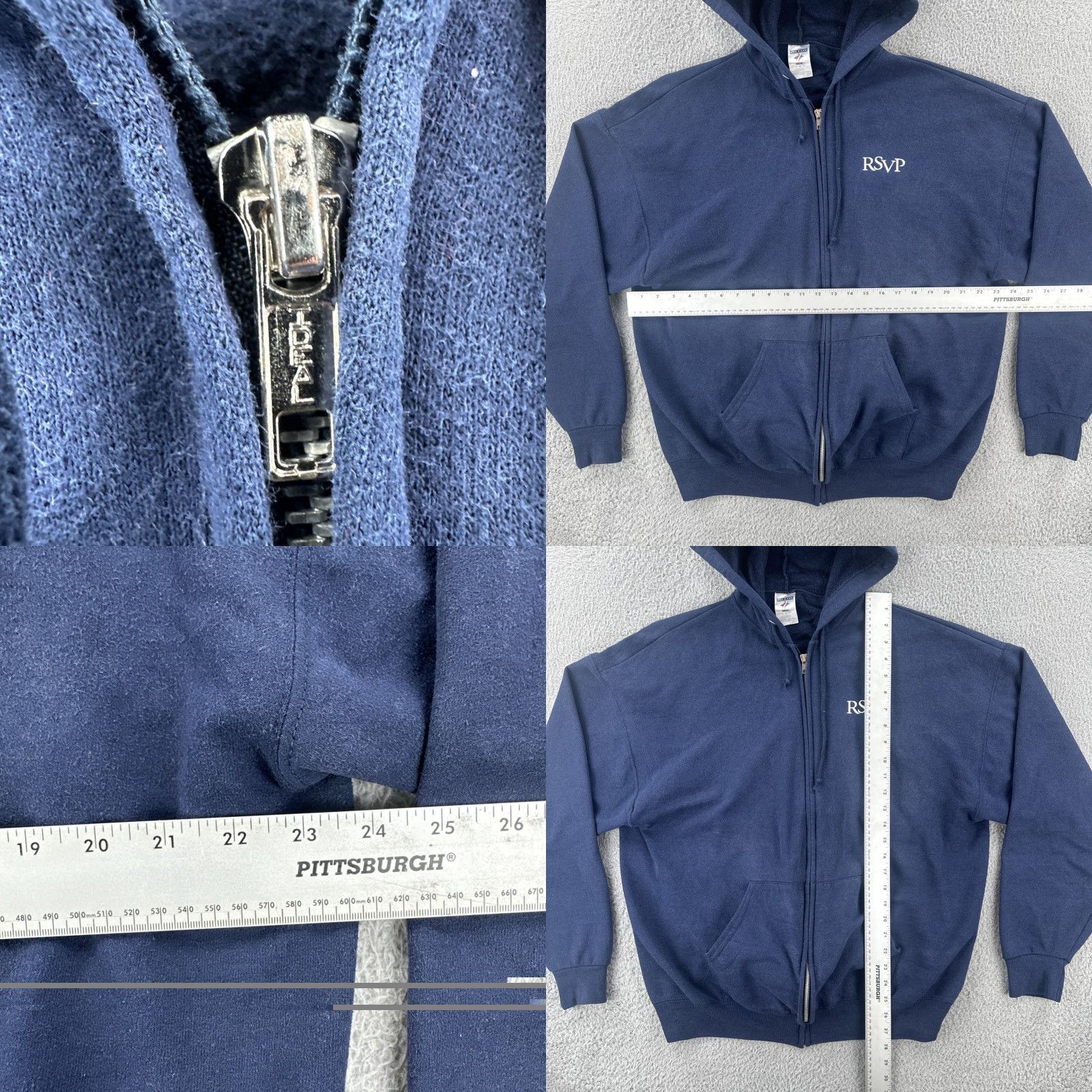 Jerzees VINTAGE Jerzees Hoodie Full Zip Navy Blue XL Men 90s Y2K Regular Size XL Men Jets Size US XL / EU 56 / 4 - 8 Thumbnail