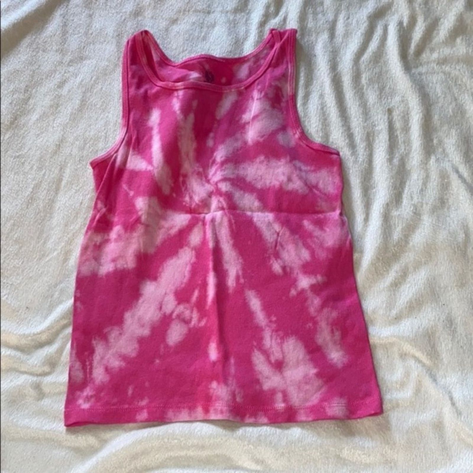 Fruit Of The Loom Dyes by MacKay Pink Tie-Dye Tank Top Shirt | Sz YL Size L / US 10 / IT 46 - 2 Thumbnail