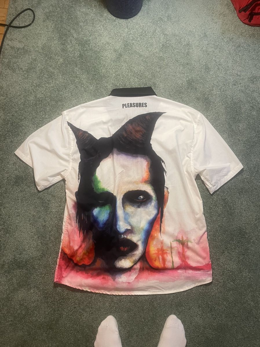 Marilyn Manson × Pleasures Marilyn Manson Watercolor Button Up Size US XL / EU 56 / 4 - 5 Thumbnail