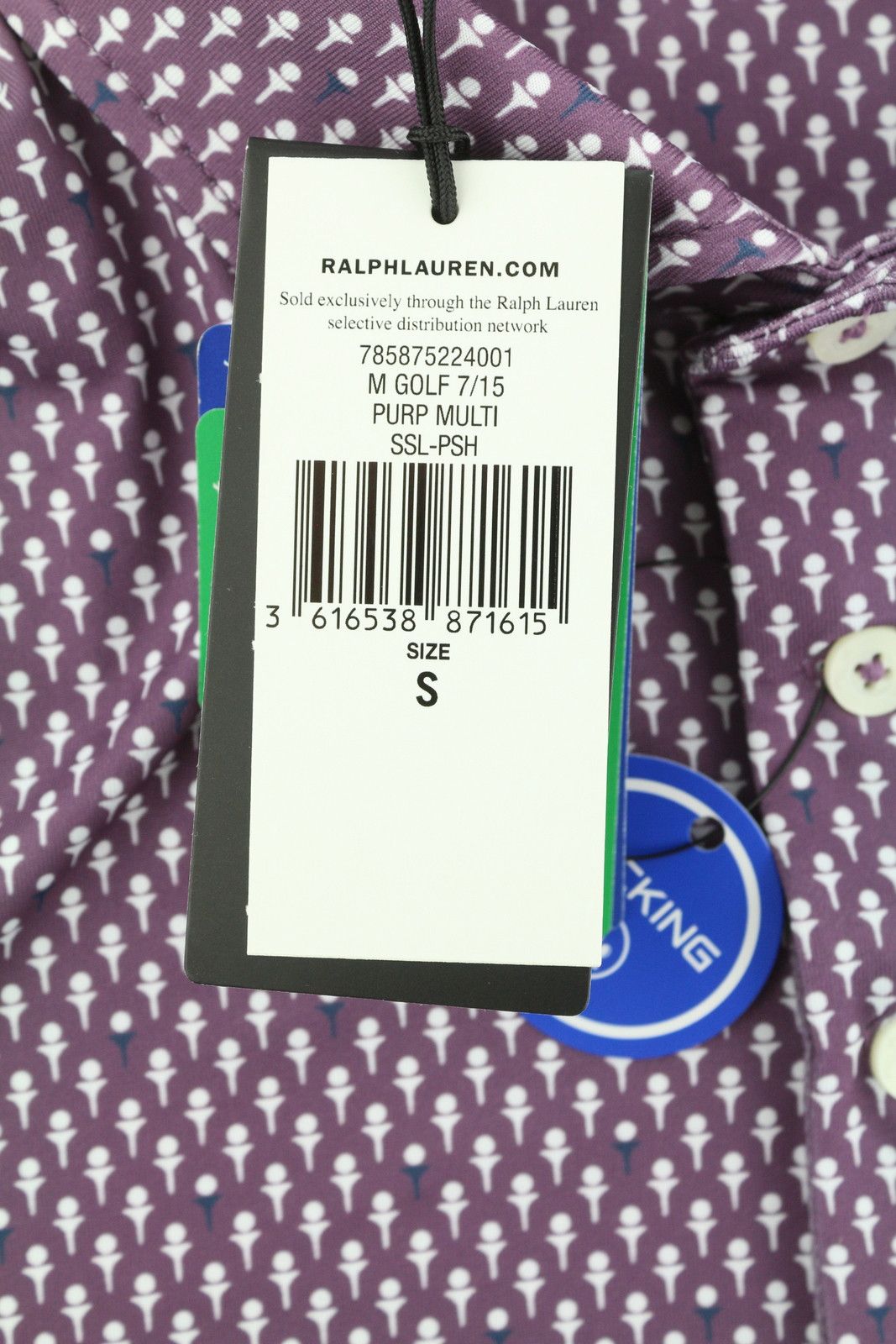 RLX Ralph Lauren GOLF S Purple Patterned Polo 84579 Size US S / EU 44-46 / 1 - 8 Thumbnail