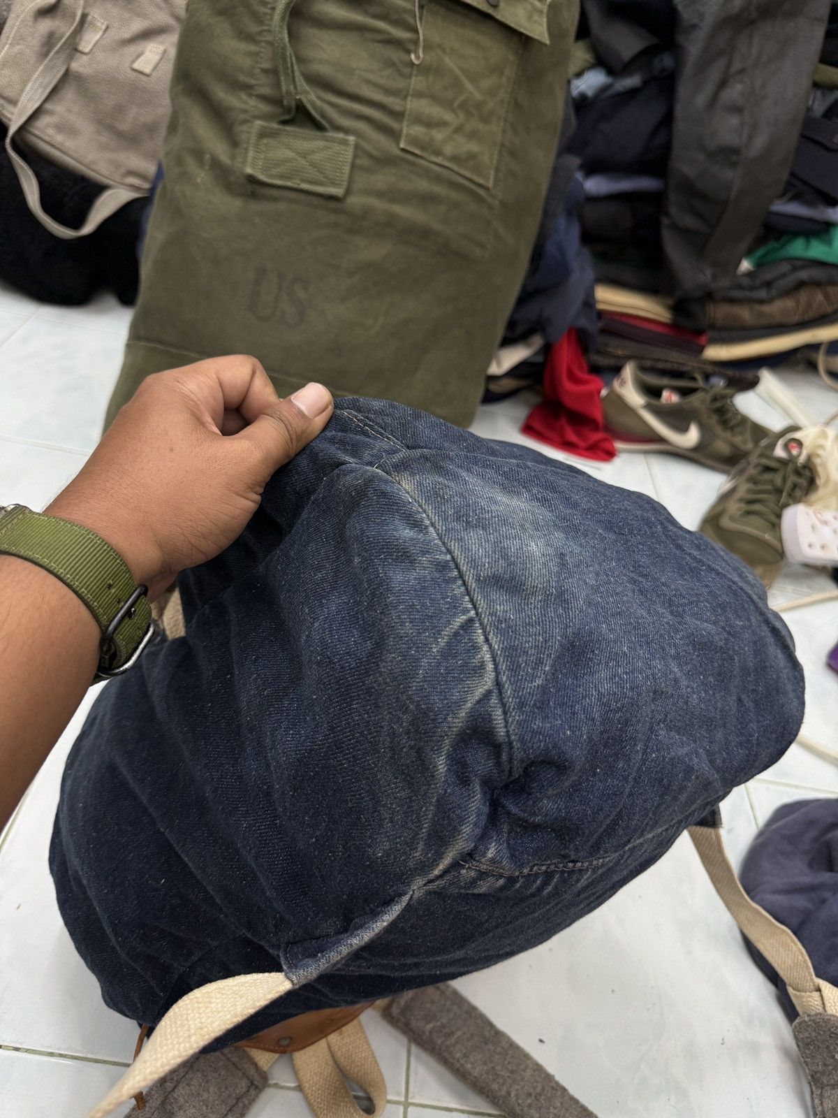 Overland 🔥🔥🔥ARCHIVE OVERLAND DENIM LEATHER BAGPACK Size ONE SIZE - 8 Thumbnail
