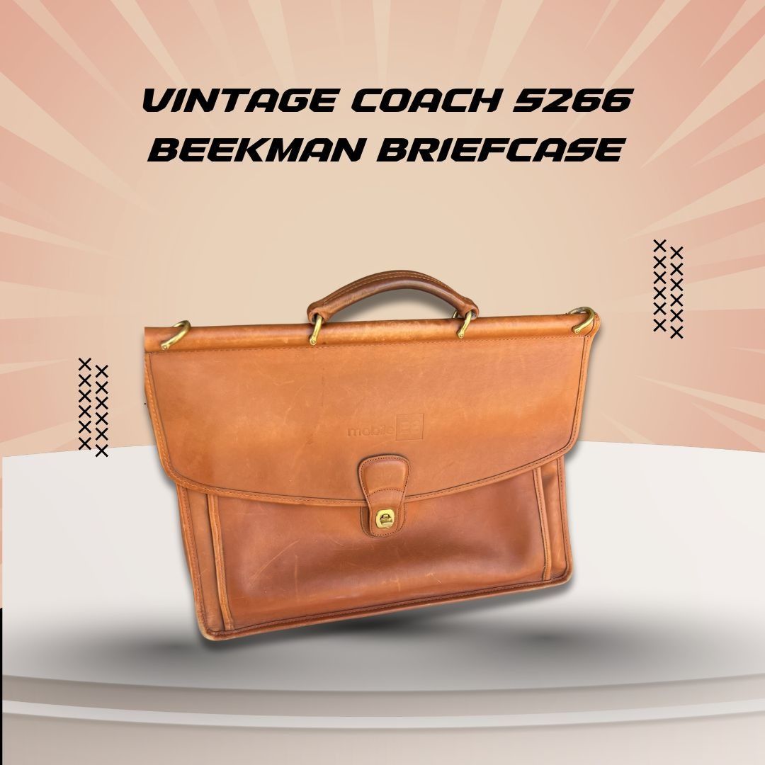 Coach Vintage Coach 5266 Beekman Briefcase Leather Tan Gold Hardwa Size ONE SIZE - 1 Thumbnail