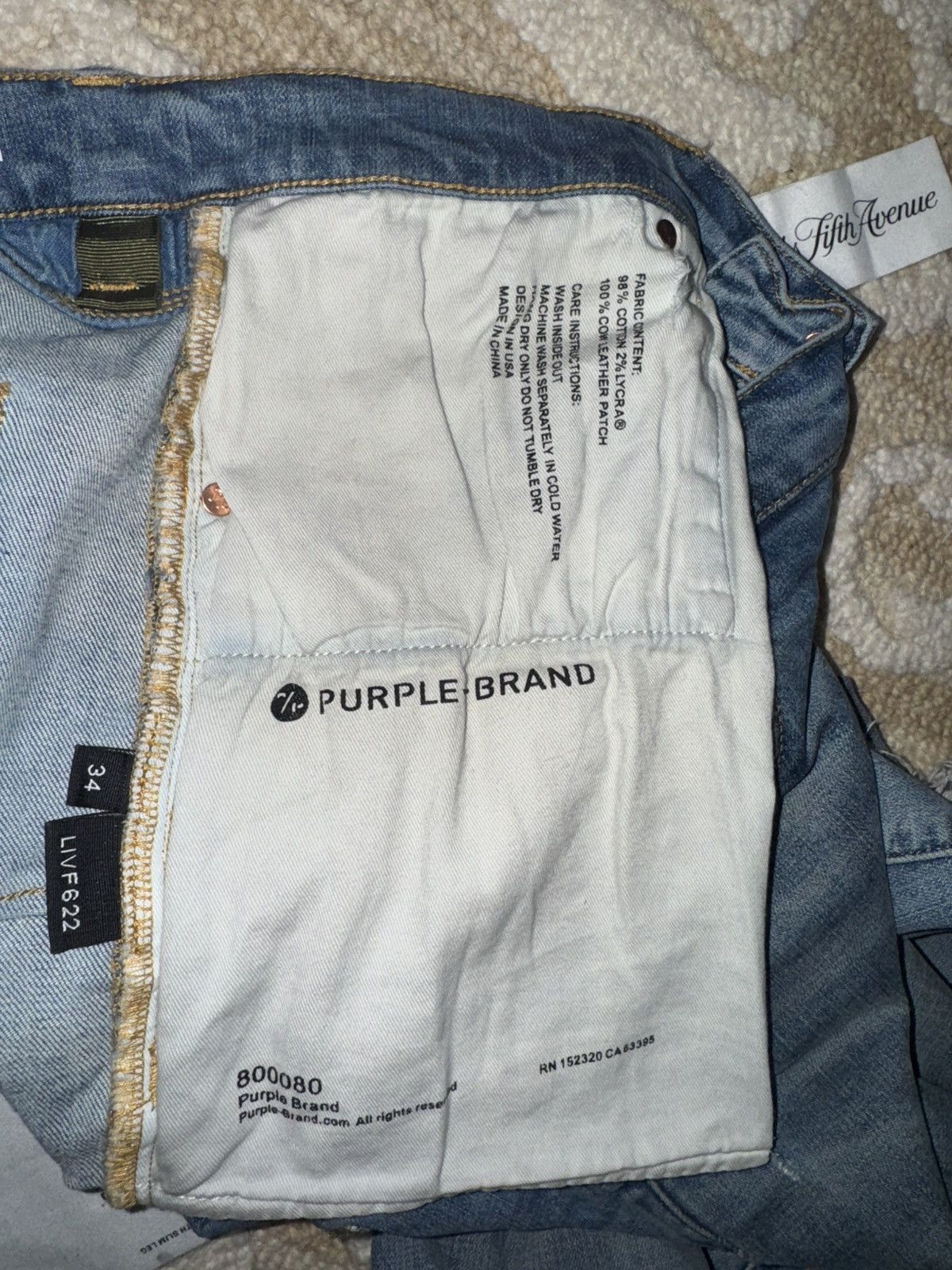 Purple Brand Purple Brand P001 Slim Fit Low Rise Denim Size US 34 / EU 50 - 8 Thumbnail