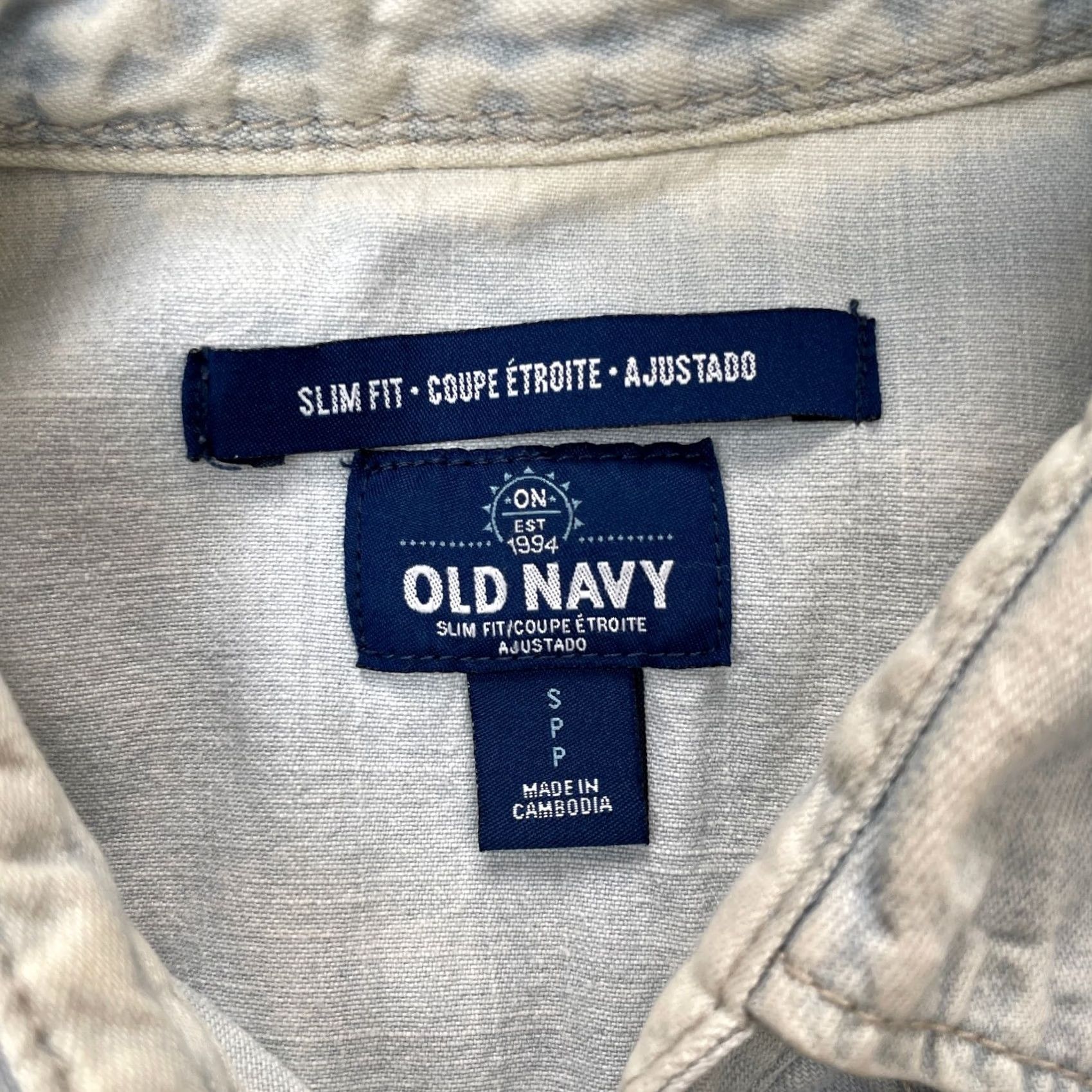 Old Navy VTG Old Navy Shirt Mens S Blue Denim Slim Fit Western Cowboy Button-Up Size US S / EU 44-46 / 1 - 3 Thumbnail