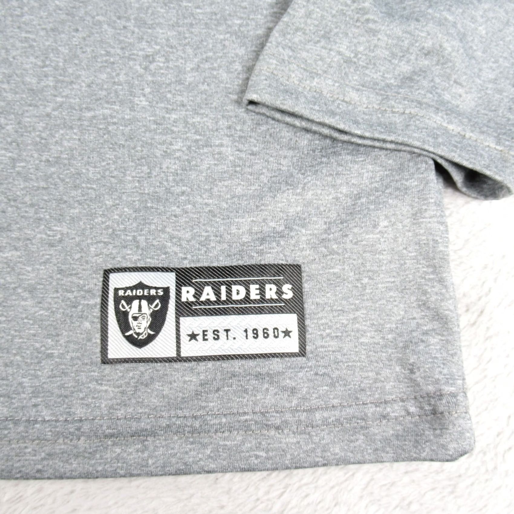 NFL Las Vegas Raiders Shirt Mens L NFL Gray Long Sleeve Quarter Zip Pullover Size US L / EU 52-54 / 3 - 4 Thumbnail