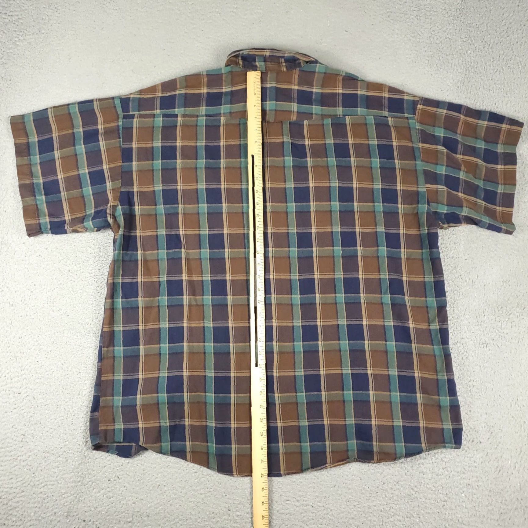 Vintage Panhandle Slim Button-Up Shirt Mens 2XL Blue Plaid Short Sleeve Casual Workwear Size US XXL / EU 58 / 5 - 5 Thumbnail