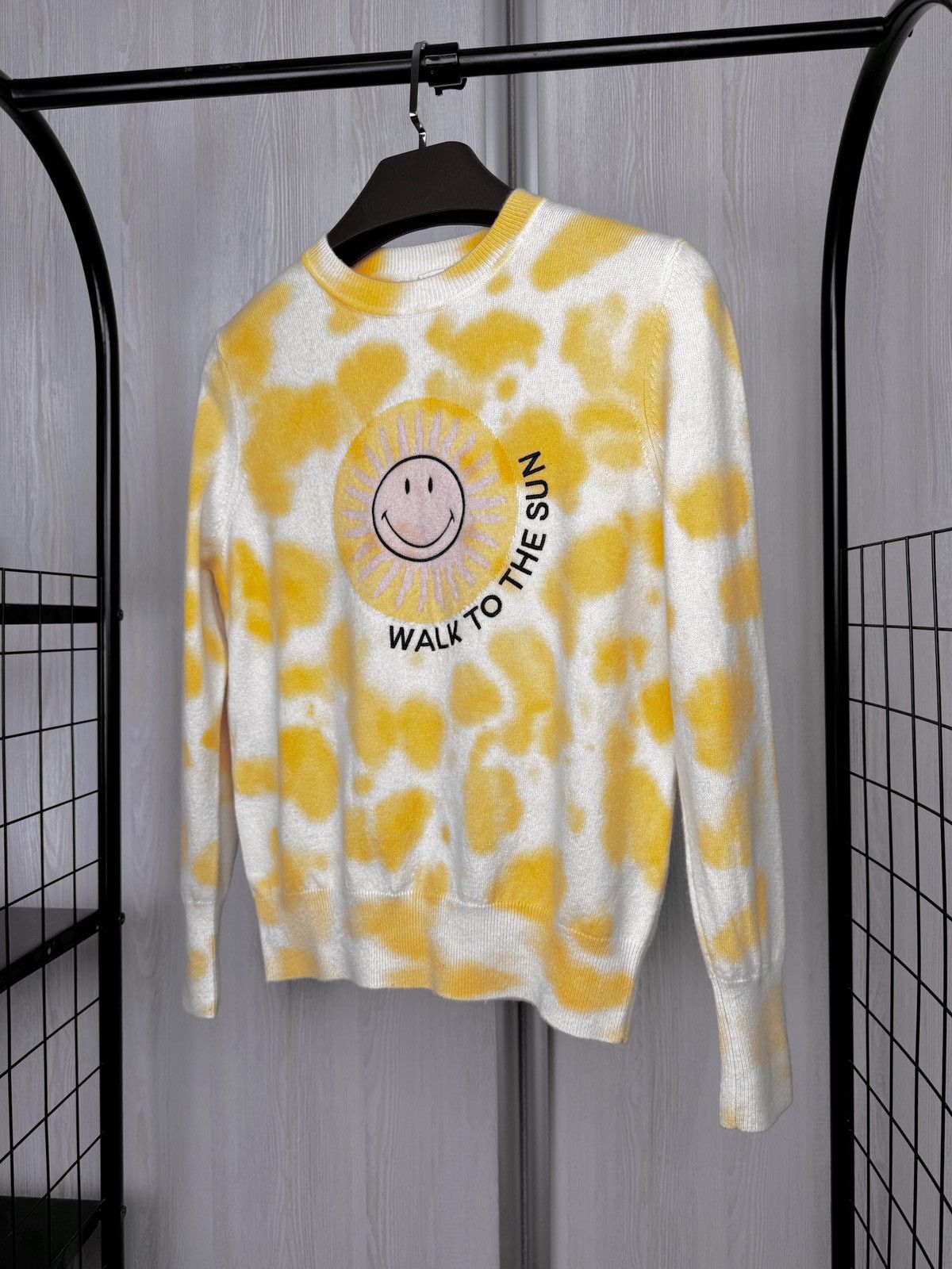 Sandro Sandro Smiley Walk to the Sun Tie-dye Wool Cashmere sweater Size XS / US 0-2 / IT 36-38 - 5 Thumbnail