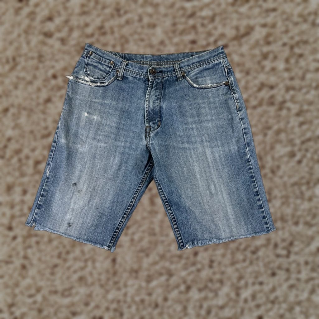 Denime Flypaper Womens Shorts 33 Blue Cutoff Denim 100% Cotton Distressed 30x11 Size 24" / US 00 / IT 34 - 1 Thumbnail