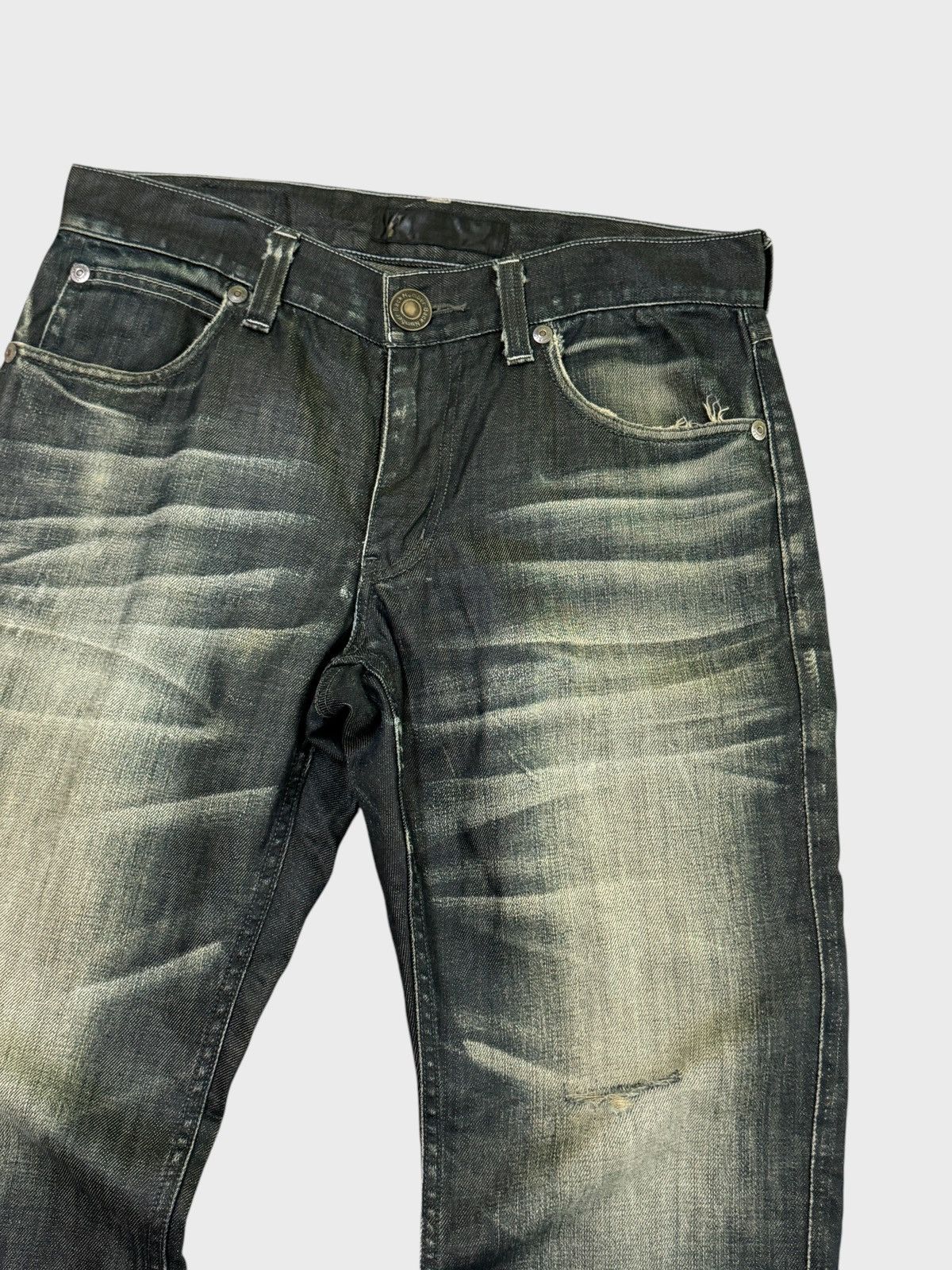 Other BACK NUMBER Distressed Rick Owen Style Waxed Denim Size US 31 - 5 Thumbnail