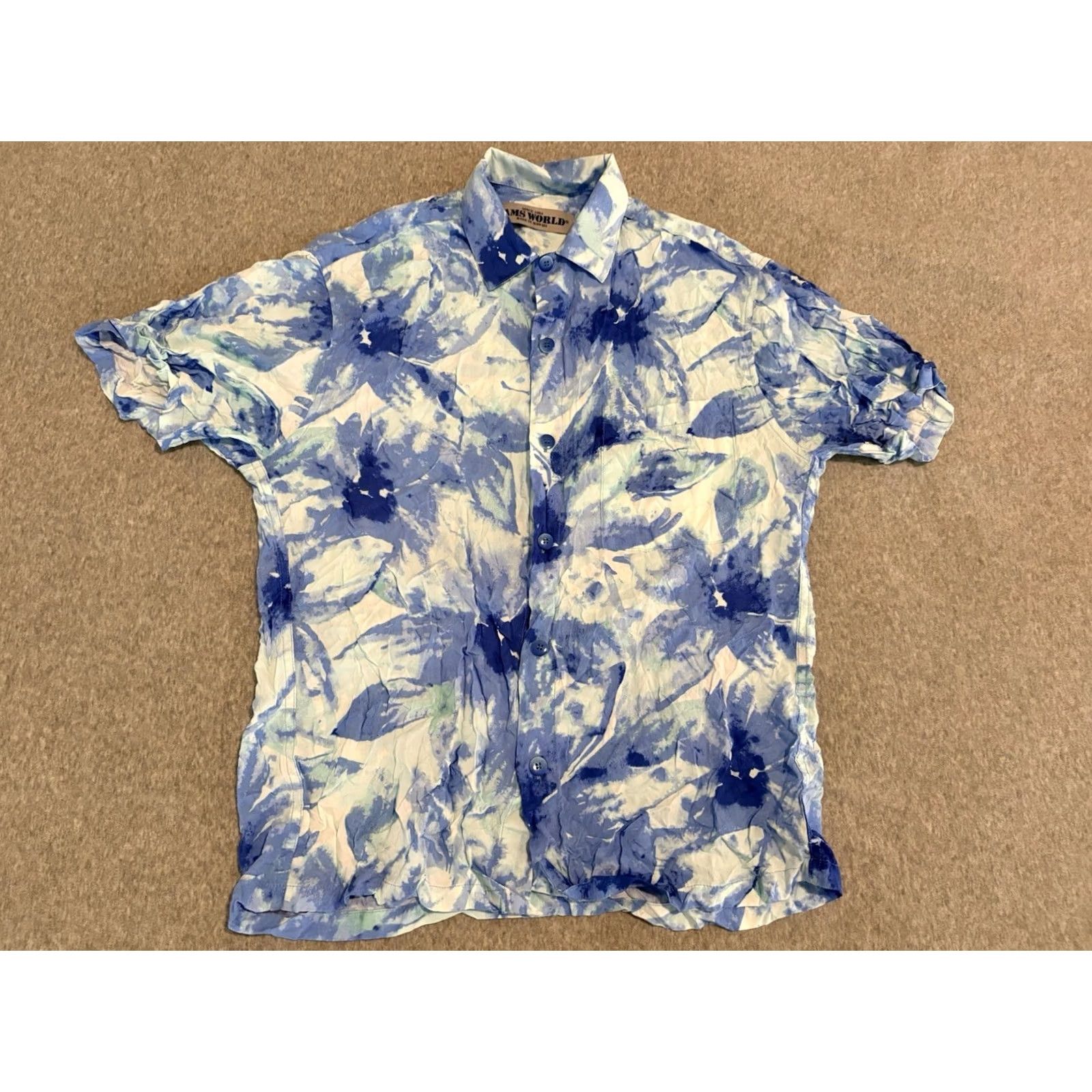 Jams World Jams World Hapuna Blue Short Sleeve Button-Up Shirt S Men Blue Rayon Button-Up Shirt Size US S / EU 44-46 / 1 - 2 Thumbnail