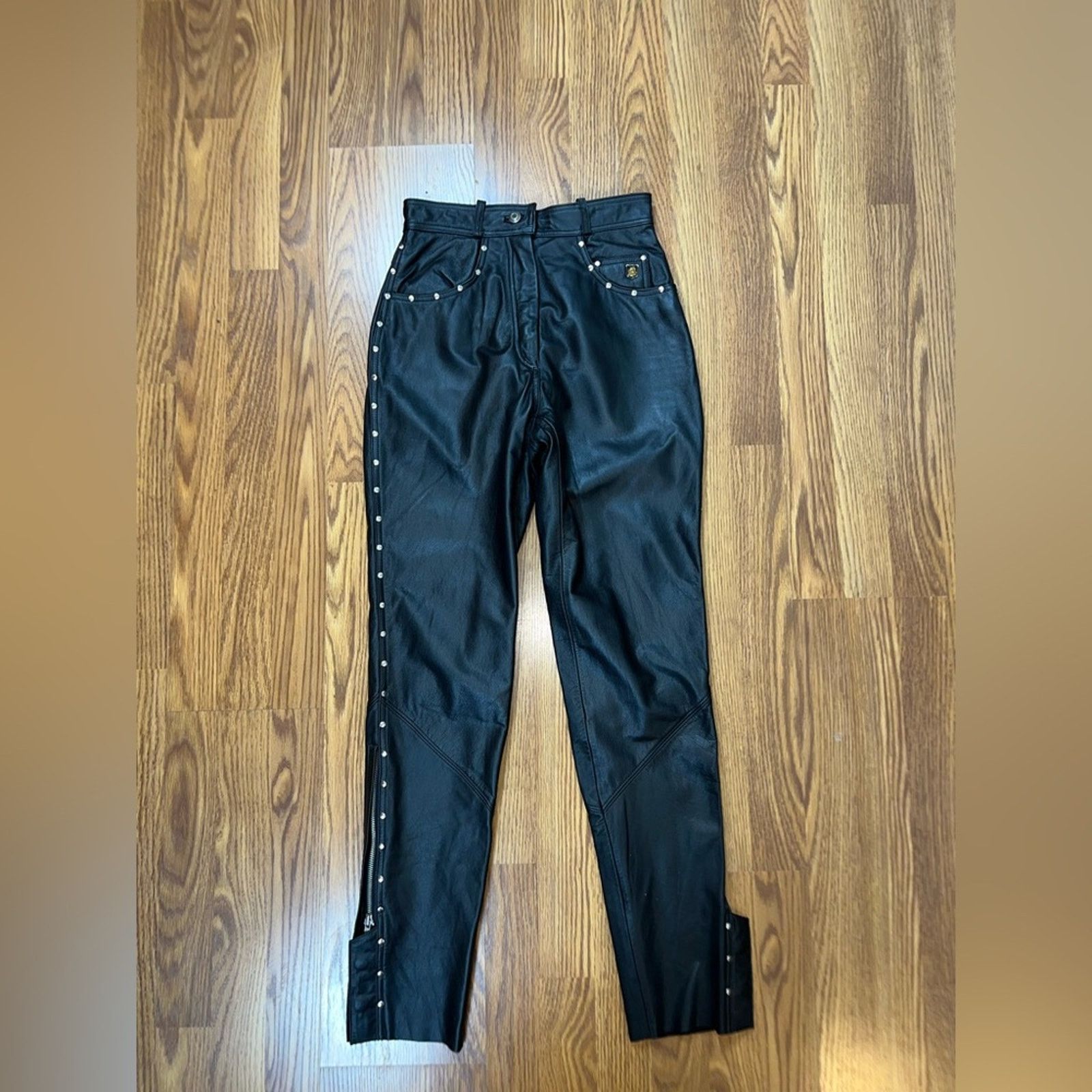 Other Super Cool Harley Davidson Studded Leather Motorcycle Pants! Size 30" / US 8 / IT 44 - 2 Thumbnail
