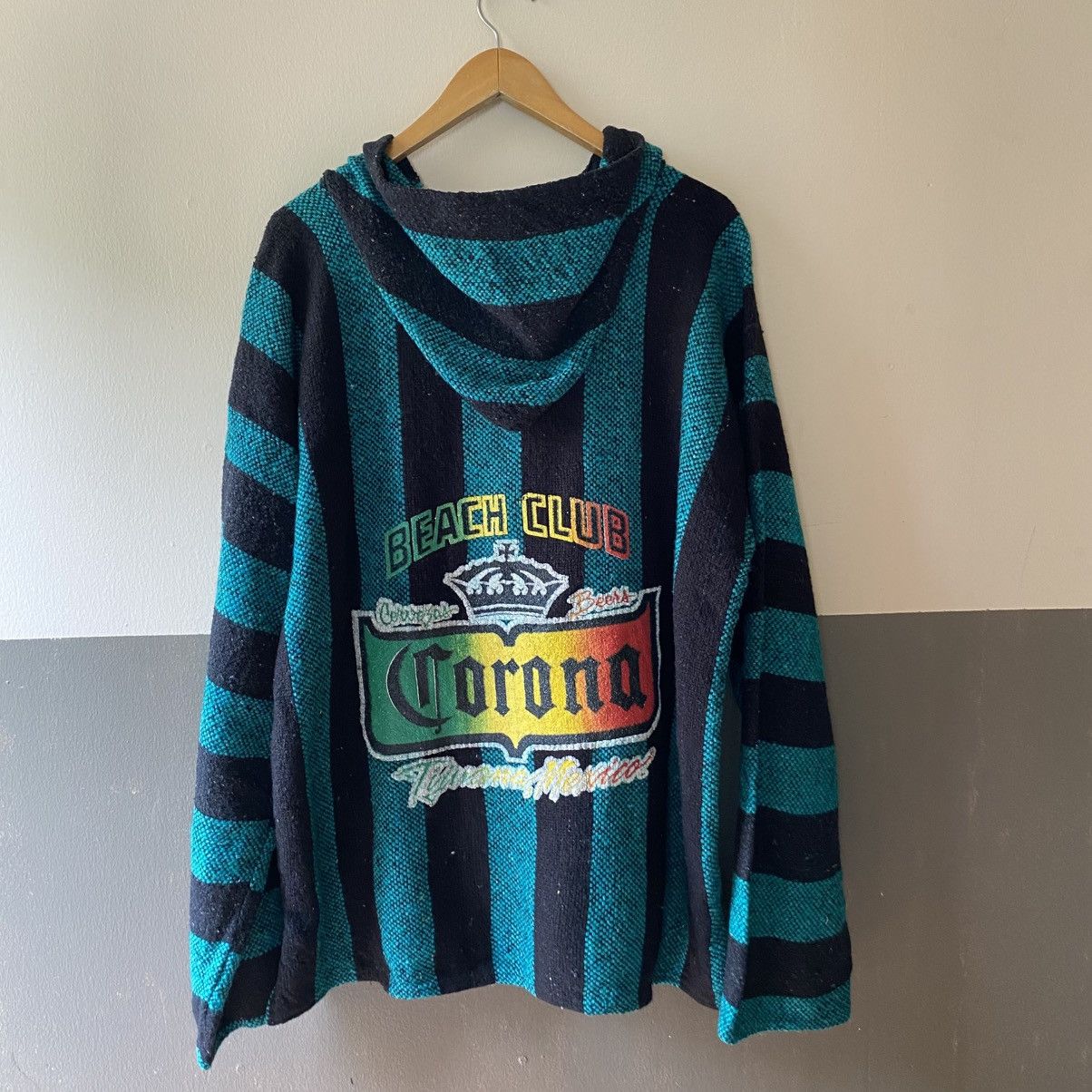Vintage Black and Teal Striped Baja Hoodie Size US L / EU 52-54 / 3 - 13 Thumbnail
