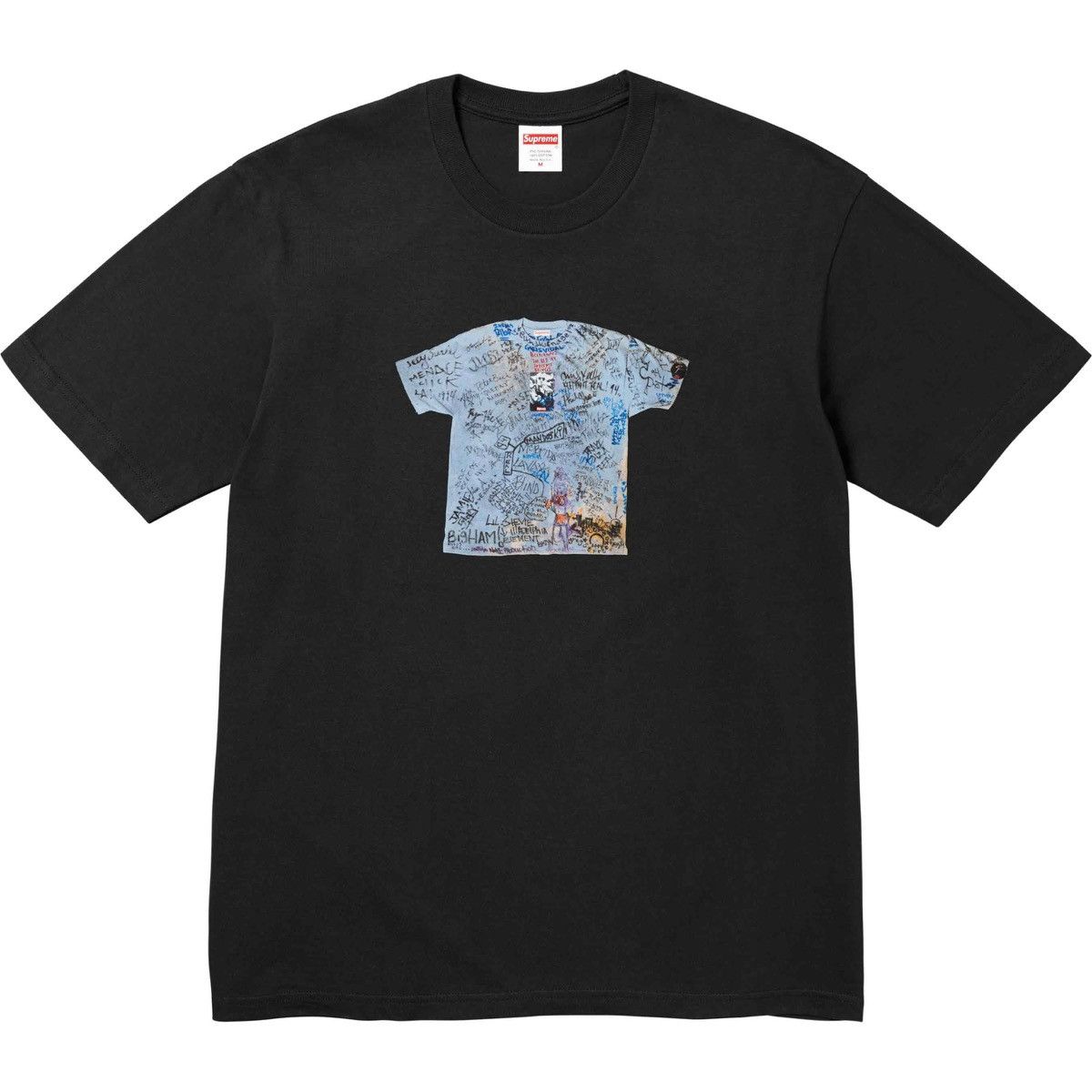 image of Supreme First Tee Black 40Th Anniversary T-Shirt Ss24 , Men's (Size 2XL)