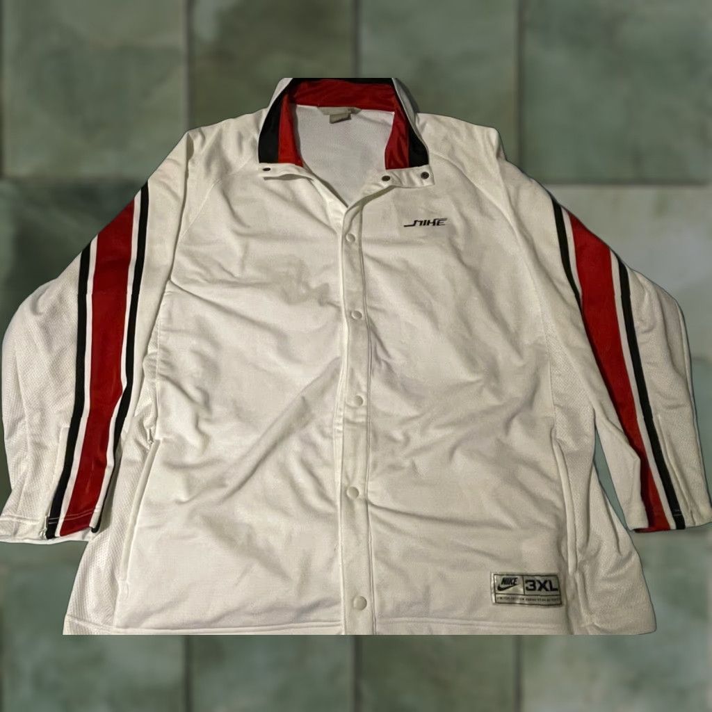 Nike Nike Jacket Snap Button Mens 3XL White Breathable Limited Edition Series Warm up Button Collared Shipped by Nike Size US XXL / EU 58 / 5 - 1 Thumbnail